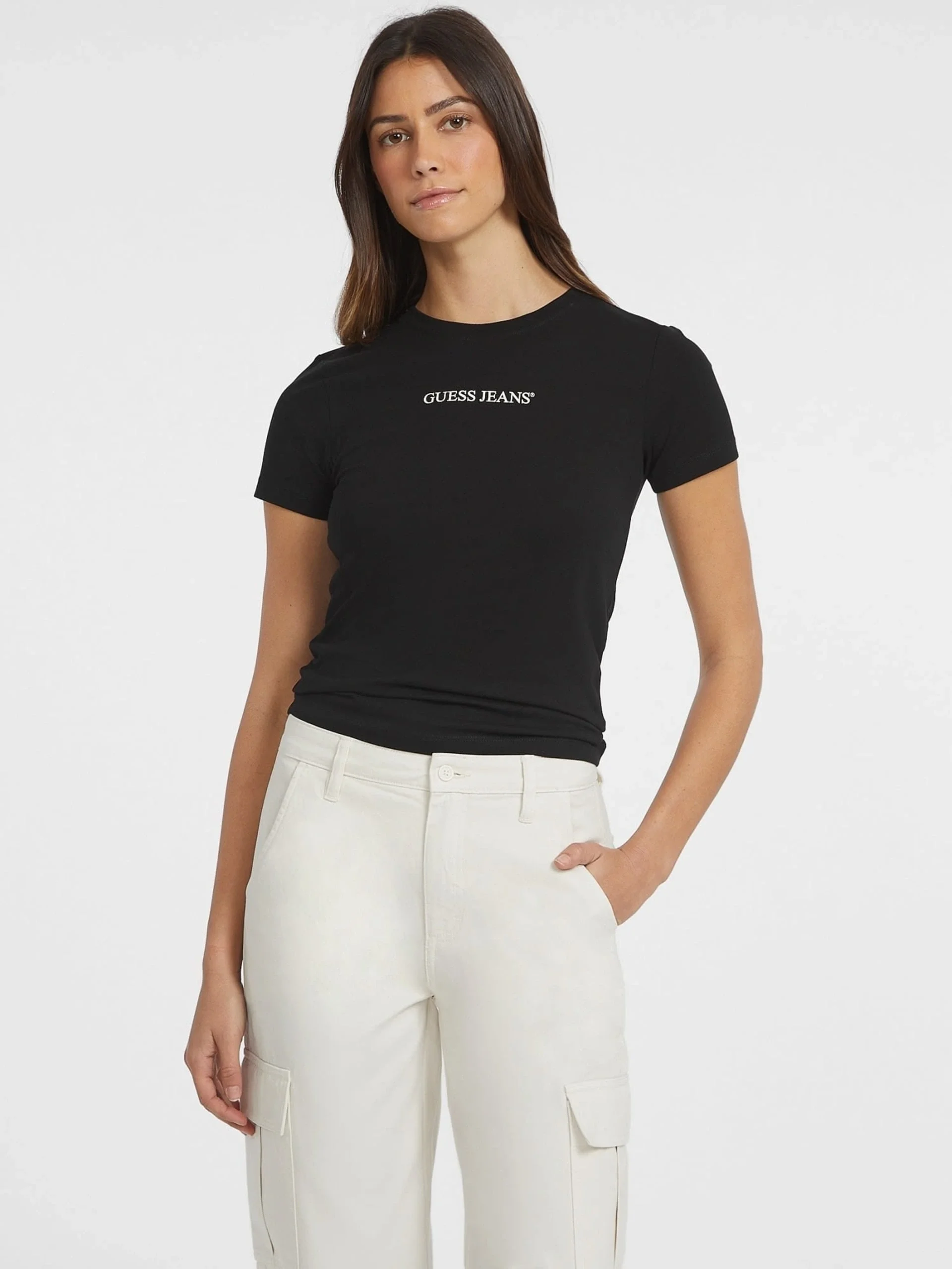 Guess Gj Ss Cn Slim Kadın Siyah Slim Fit T-Shirt W4YI01J1314-JBLK