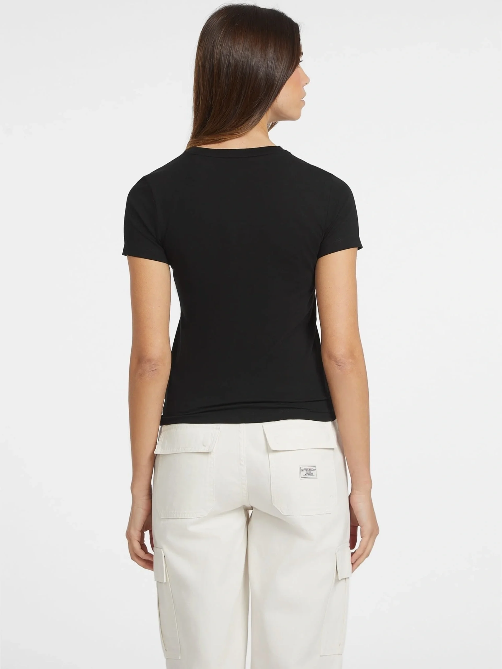 Guess Gj Ss Cn Slim Kadın Siyah Slim Fit T-Shirt W4YI01J1314-JBLK