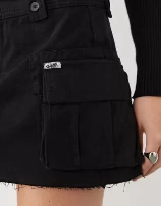 Guess GO CARGO SKIRT Kadın Siyah Etek W5GD1MWGCVA-JBLK