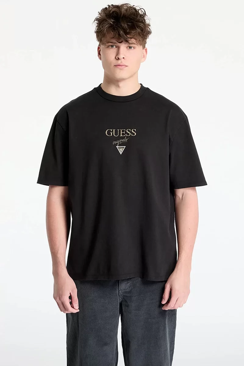 Guess GO PRINTED BAKER LOGO TEE Erkek Siyah T-shirt M5GI69K8FQ4-JTMU