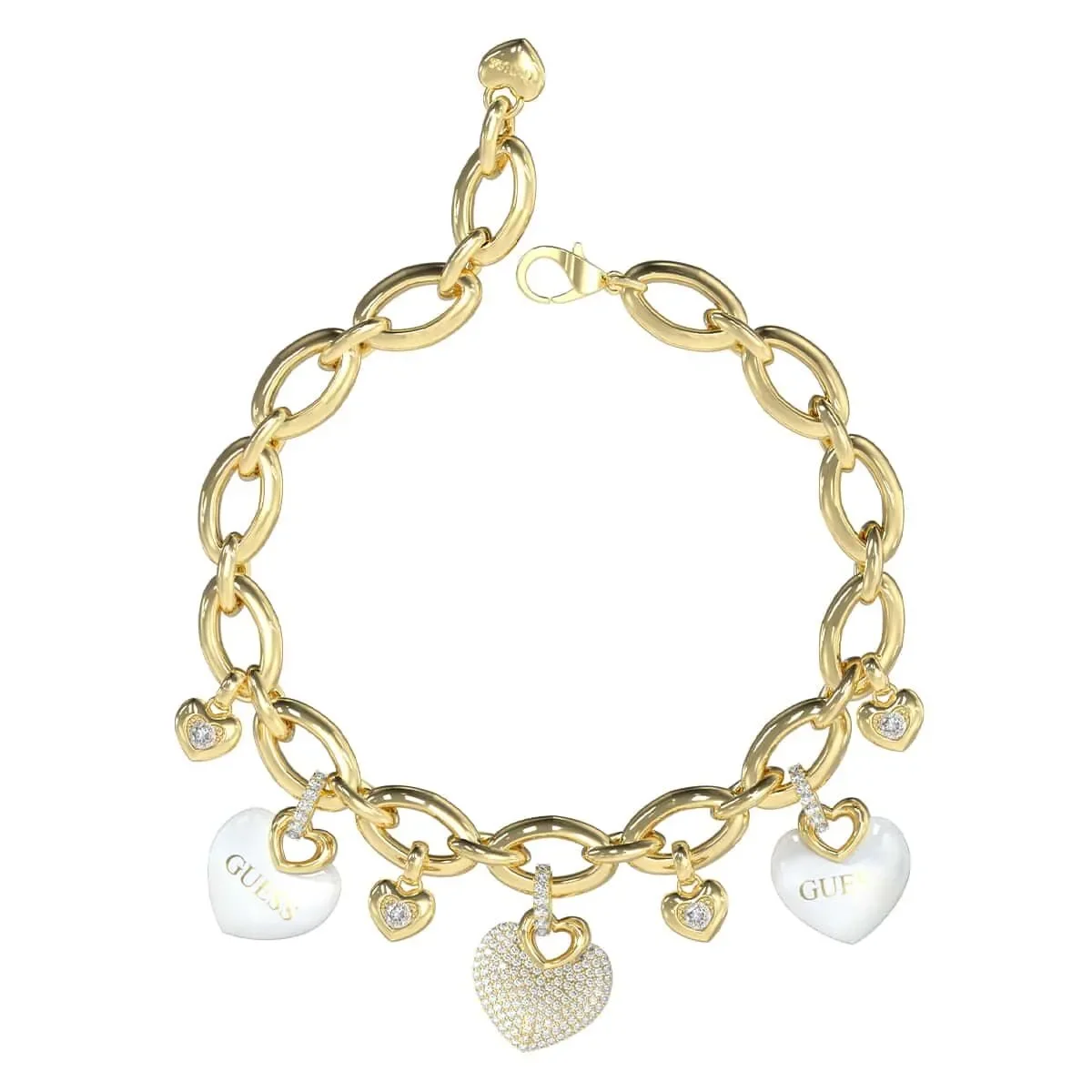 Guess Guess Kadın Kalpli Beyaz Renkli Kadın Bileklik JGUJUBB05204JWYGWHS