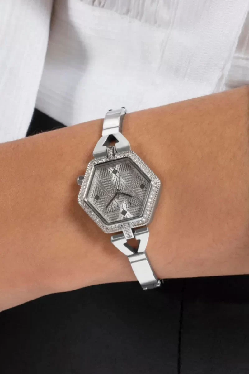 Guess Kadin Metalik Gri Kol Saati GUGW0680L1