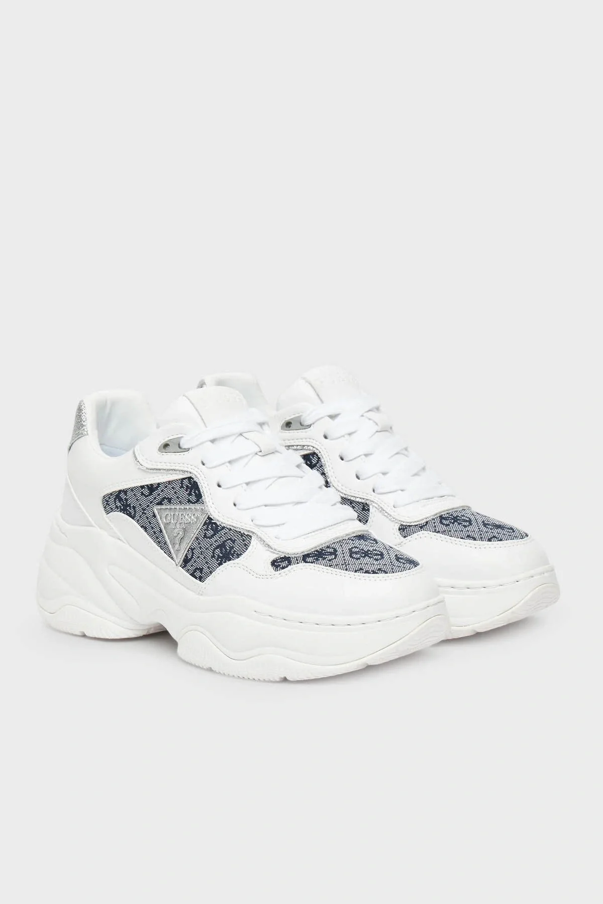 Guess Hapyy4 Kadın Beyaz/Mavi Sneaker FLTHP4FAL12-WHBLU