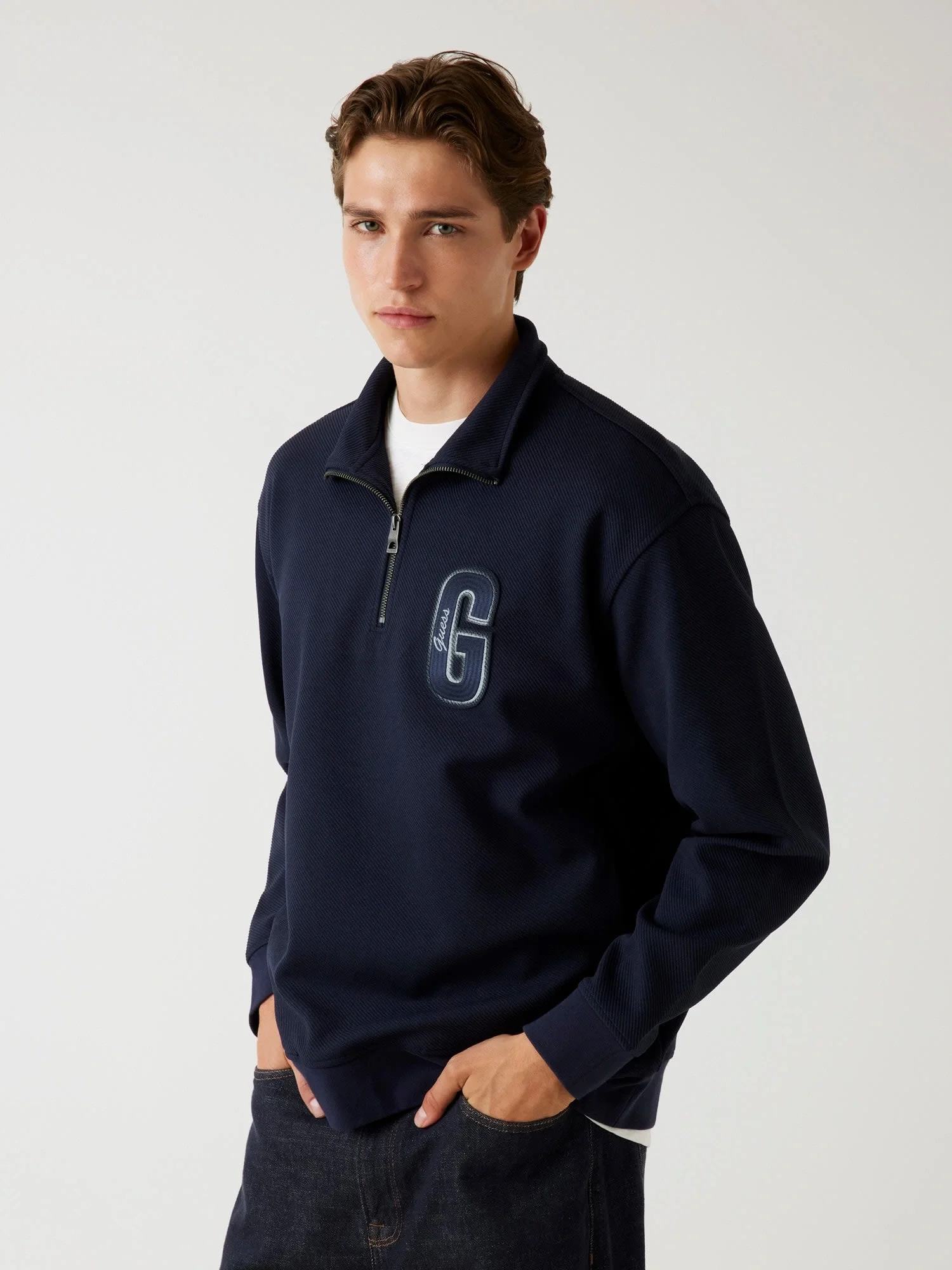Guess Harris Erkek Lacivert Sweatshirt M5BQ18K0552-G7V2