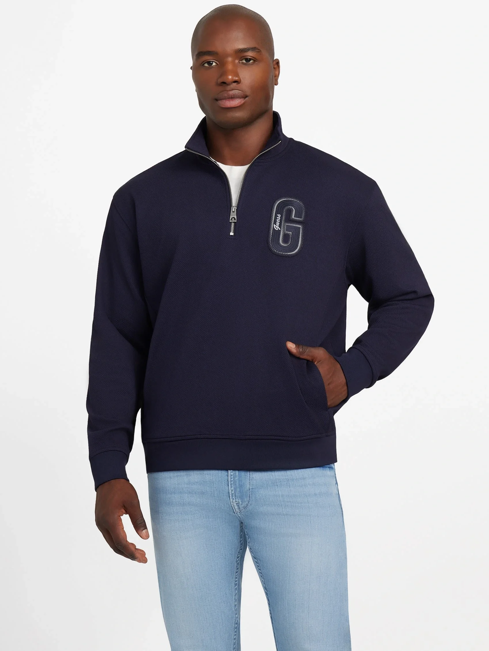 Guess Harris Erkek Lacivert Sweatshirt M5BQ18K0552-G7V2