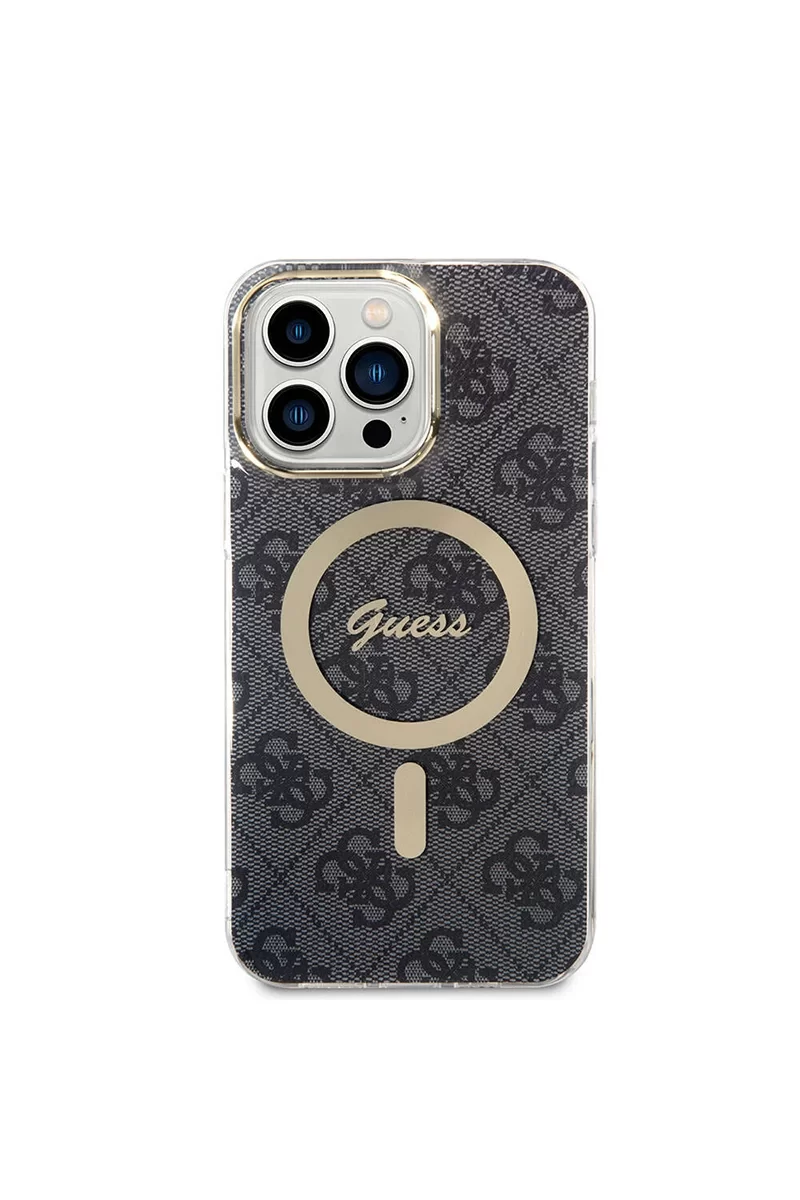 Guess GUESS HC MAGSAFE IML 4G BLACK IP15 PRO MAX Kadın Siyah Telefon Kılıfı GUHMP15XH4STK