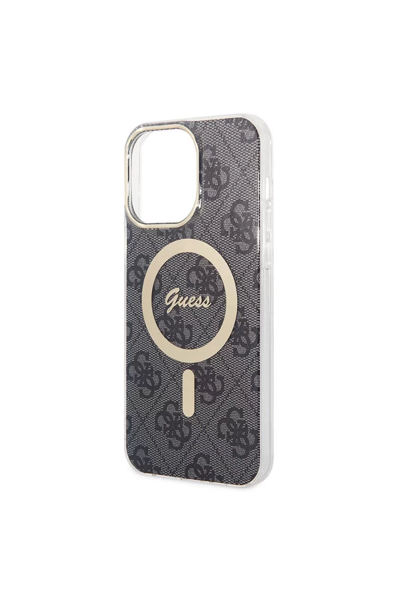 Guess GUESS HC MAGSAFE IML 4G BLACK IP15 PRO MAX Kadın Siyah Telefon Kılıfı GUHMP15XH4STK