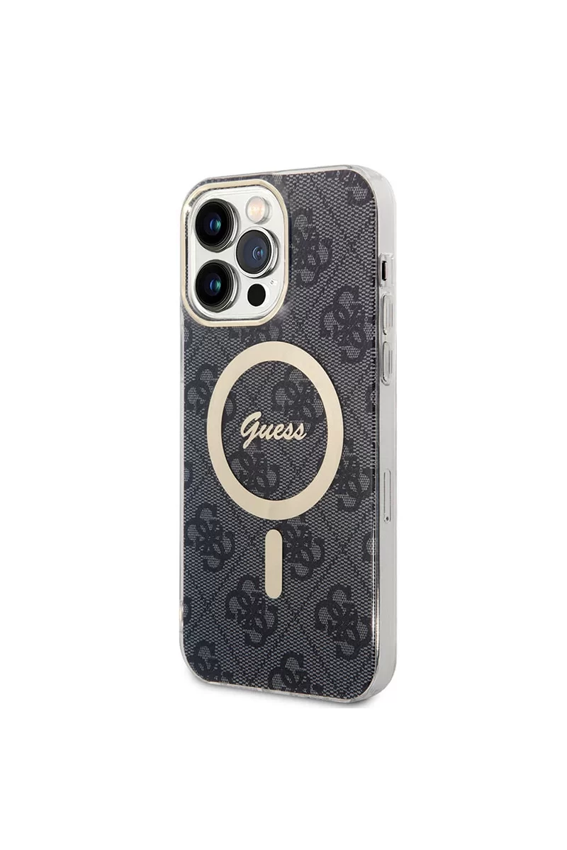 Guess GUESS HC MAGSAFE IML 4G BLACK IP15 PRO MAX Kadın Siyah Telefon Kılıfı GUHMP15XH4STK