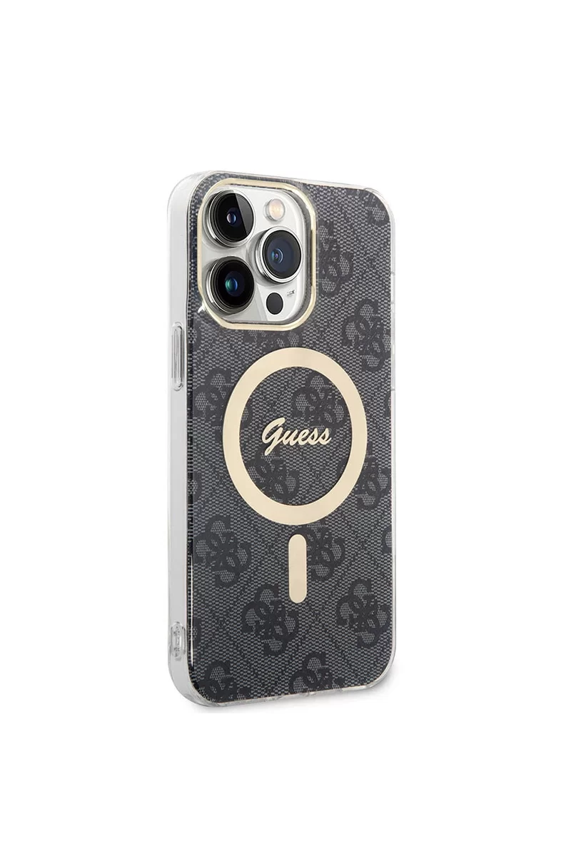 Guess GUESS HC MAGSAFE IML 4G BLACK IP15 PRO MAX Kadın Siyah Telefon Kılıfı GUHMP15XH4STK