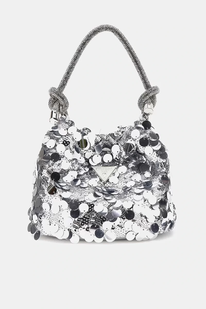 Guess HOLIDAY SHINE TOP HANDLE POUCH Kadın Gri Omuz Çantası HWEY9538750-SIL