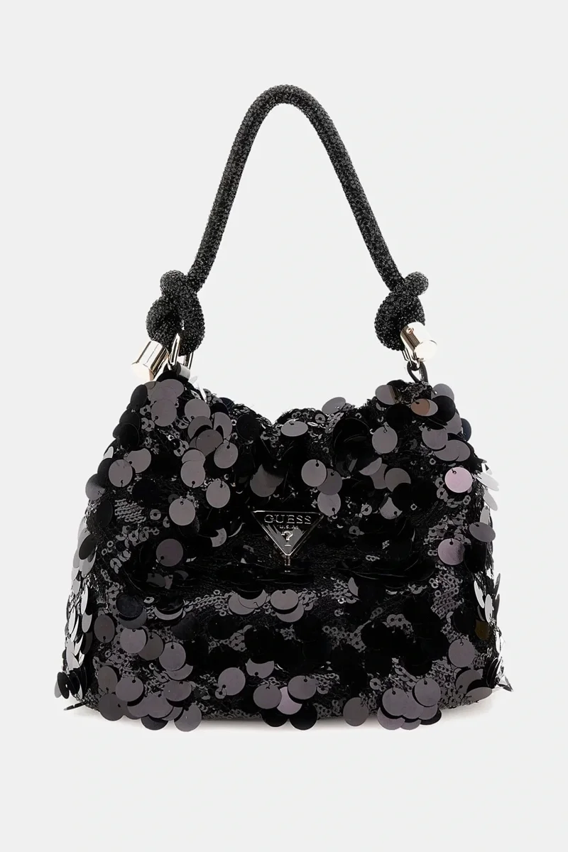 Guess HOLIDAY SHINE TOP HANDLE POUCH Kadın Siyah Omuz Çantası HWEG9538750-BLA