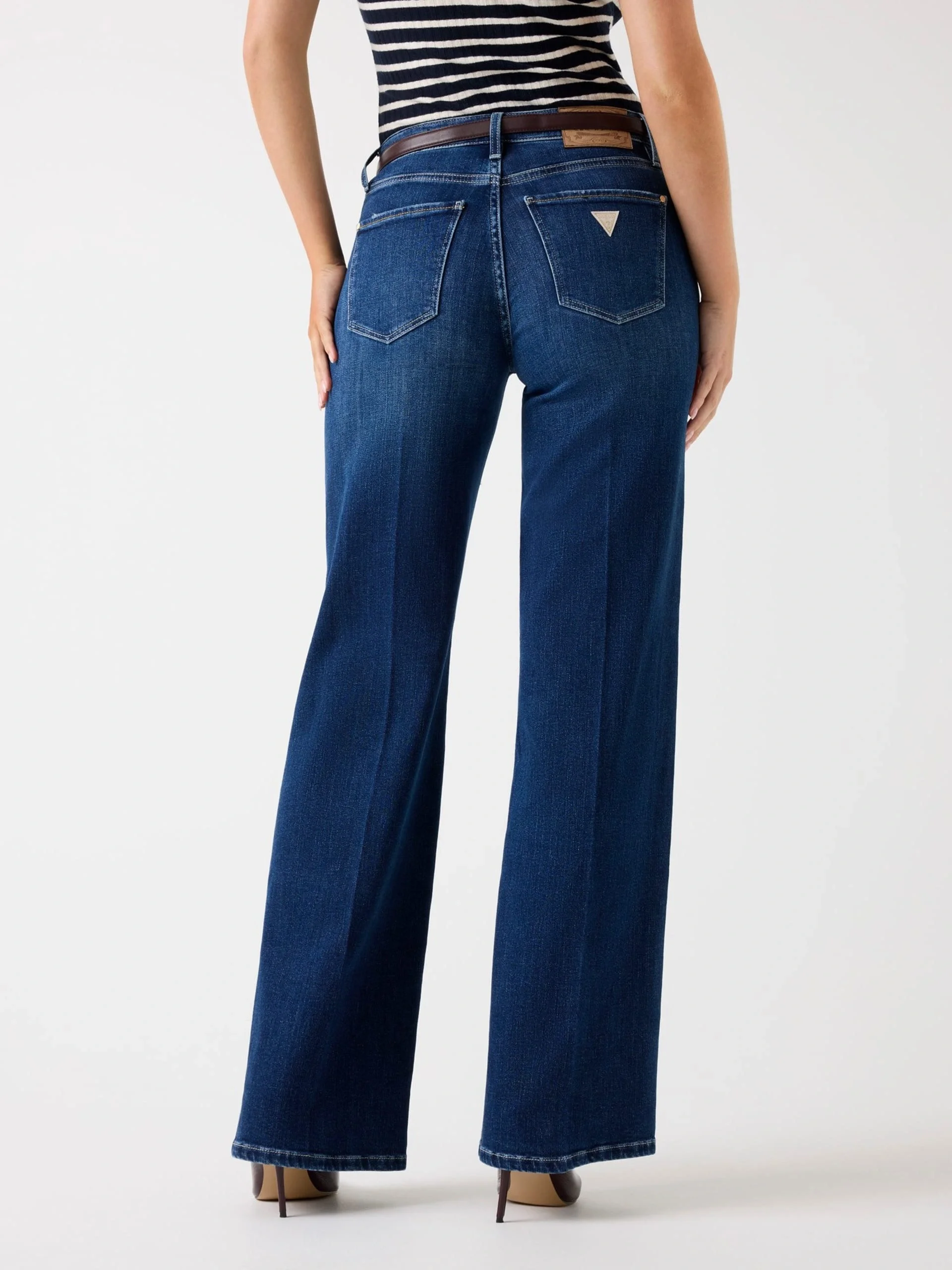 Guess Indaco Kadın Mavi Kaşmir Karışımlı Palazzo Fit Jean W5BA96D4U5A-C4BU