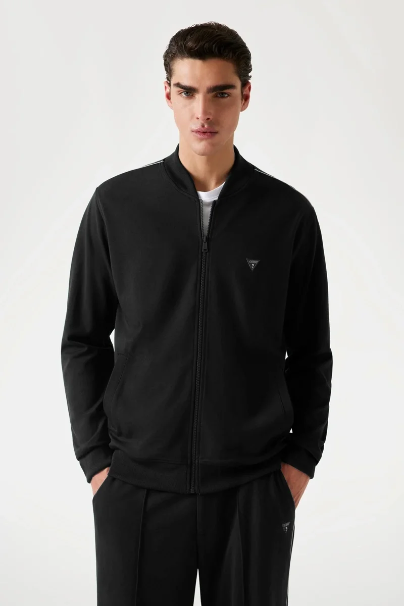 Guess Interlock Erkek Siyah Sweatshirt M5YQ04KCBR2-JBLK