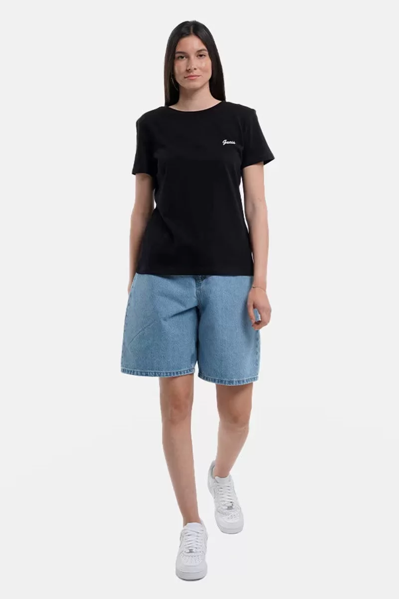 Guess IRIS JERSEY T-SHIRT Kadın Siyah T-shirt V5GI06KCRZ1-JBLK