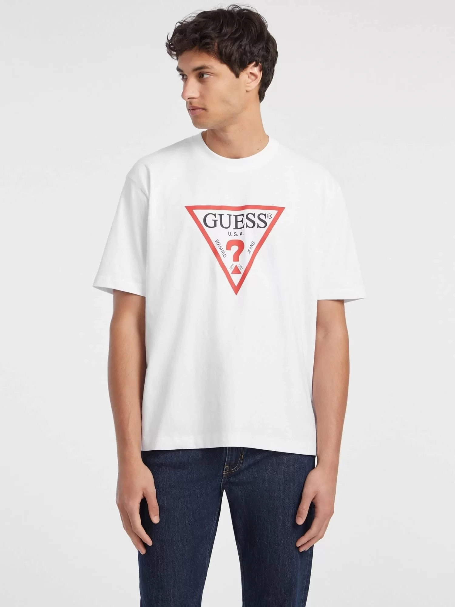 Guess jeans Gj Ss Cn Os Iconıc Tee Erkek Beyaz T-Shirt M4YI45K8FQ4-G011