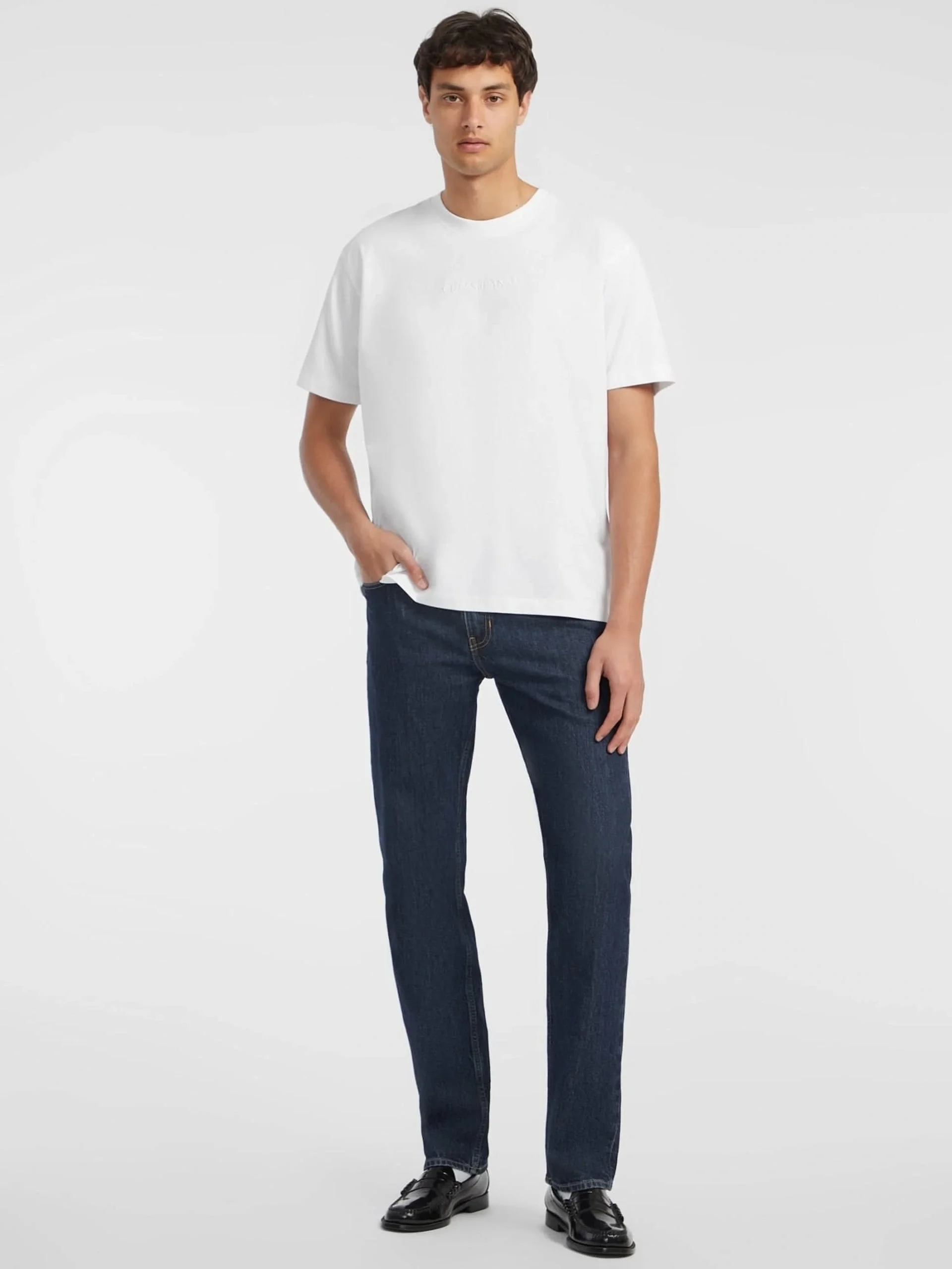 Guess Jeans Erkek Beyaz Oversize Fit T-Shirt M4YI44K8FQ4-G011
