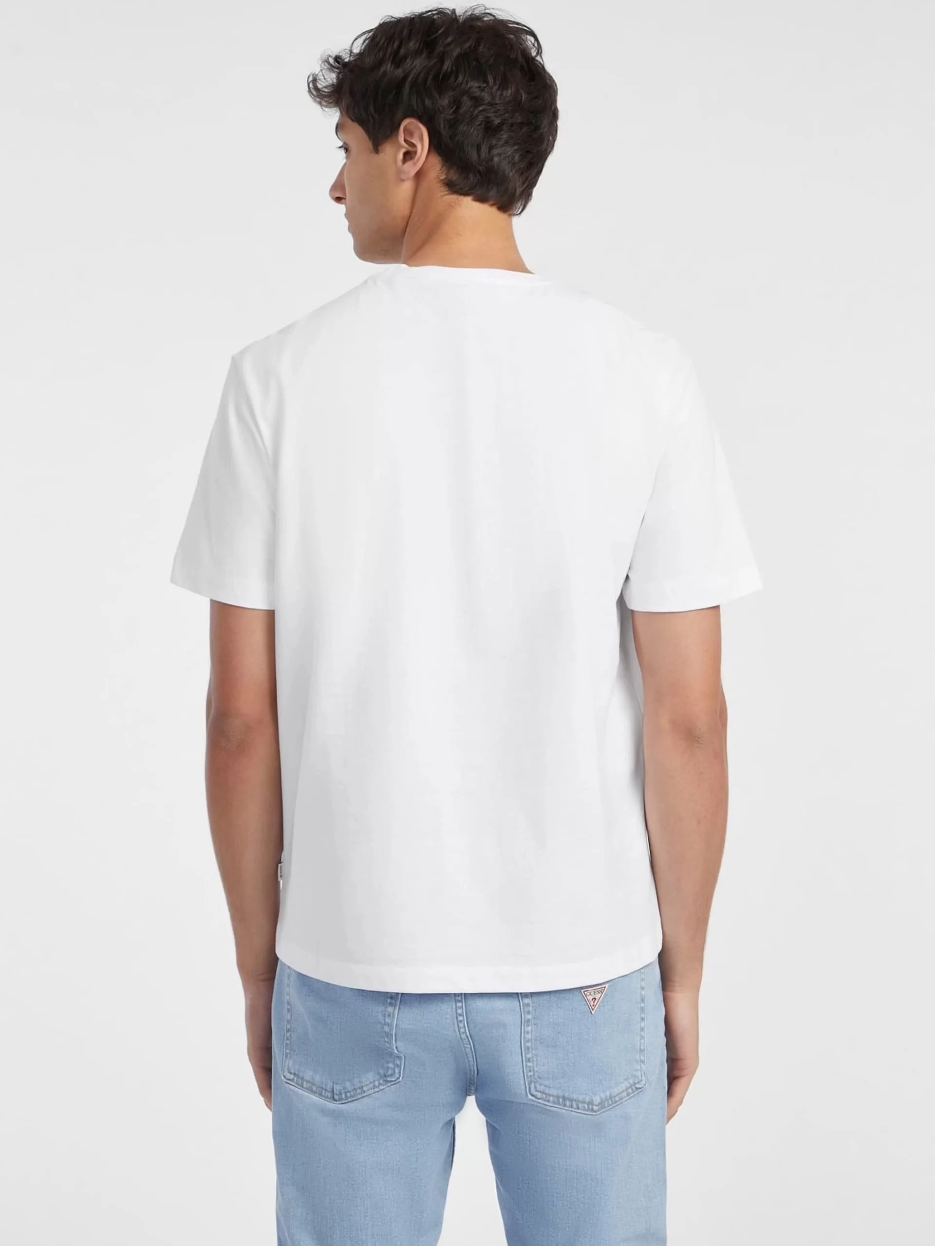 Guess Jeans Erkek Beyaz Regular Fit T-Shirt M4YI42K8FQ4-G011