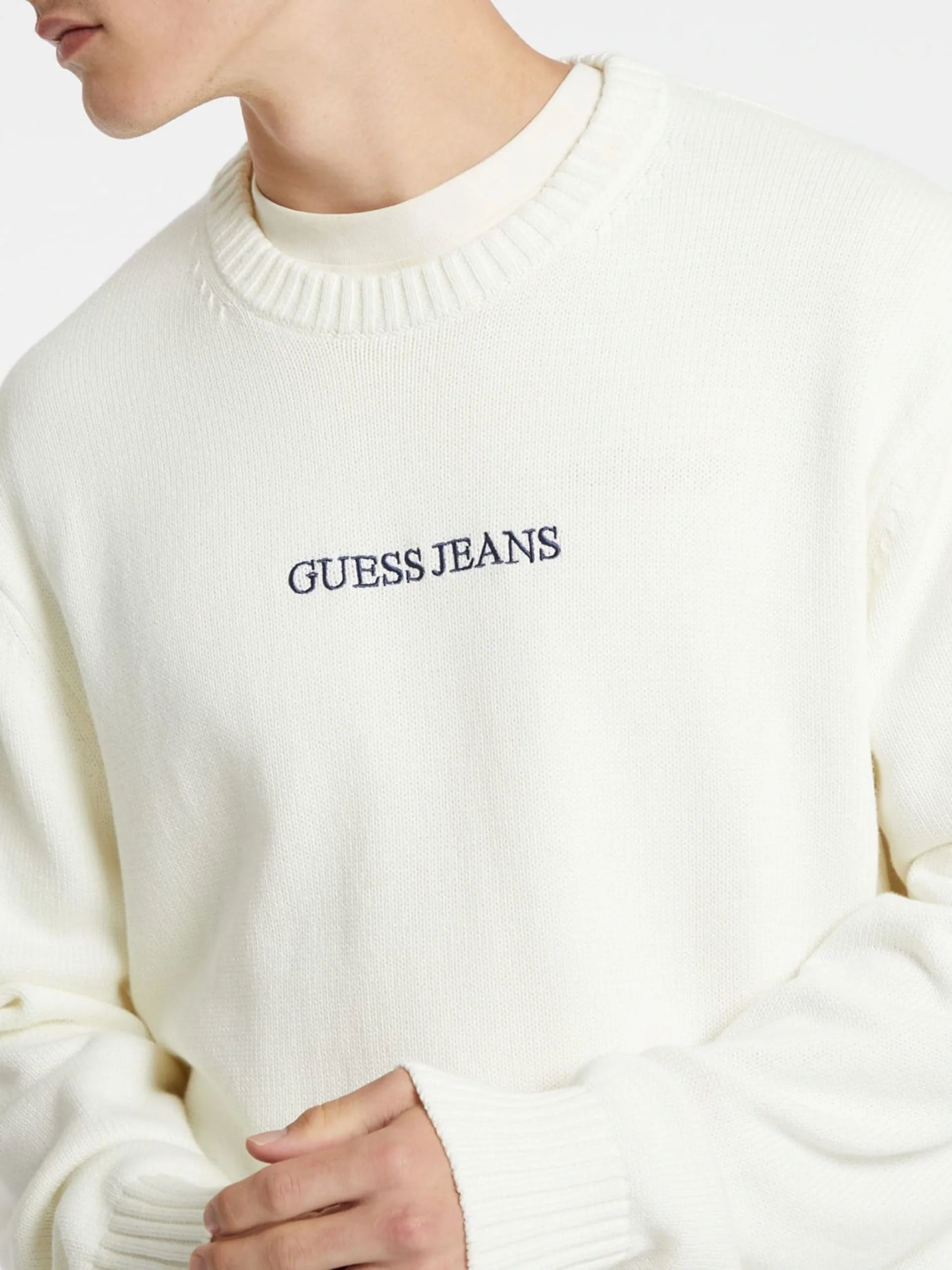 Guess Jeans Erkek Beyaz Triko M4BR31Z3HM1-G293
