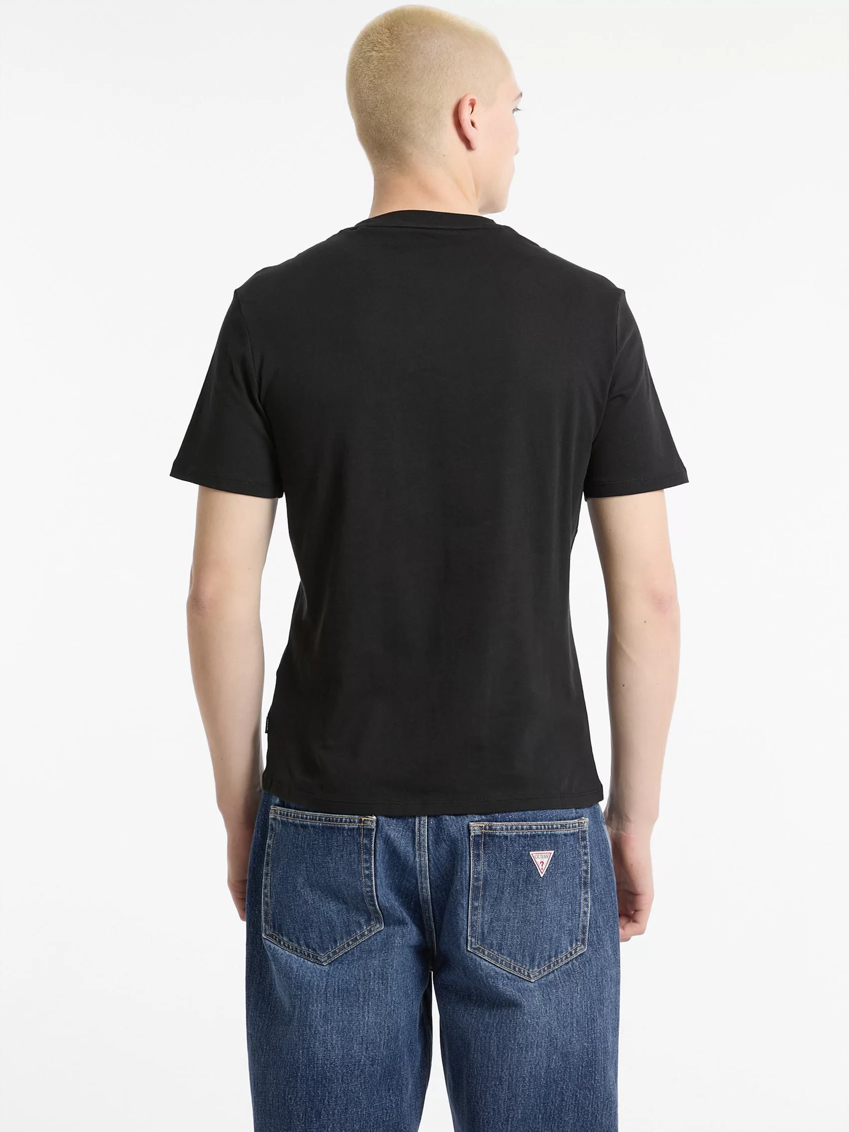 Guess Jeans GJ SS CN SLIM PRINTED TEE Erkek Siyah T-shirt M5RI80K8HM0-JBLK