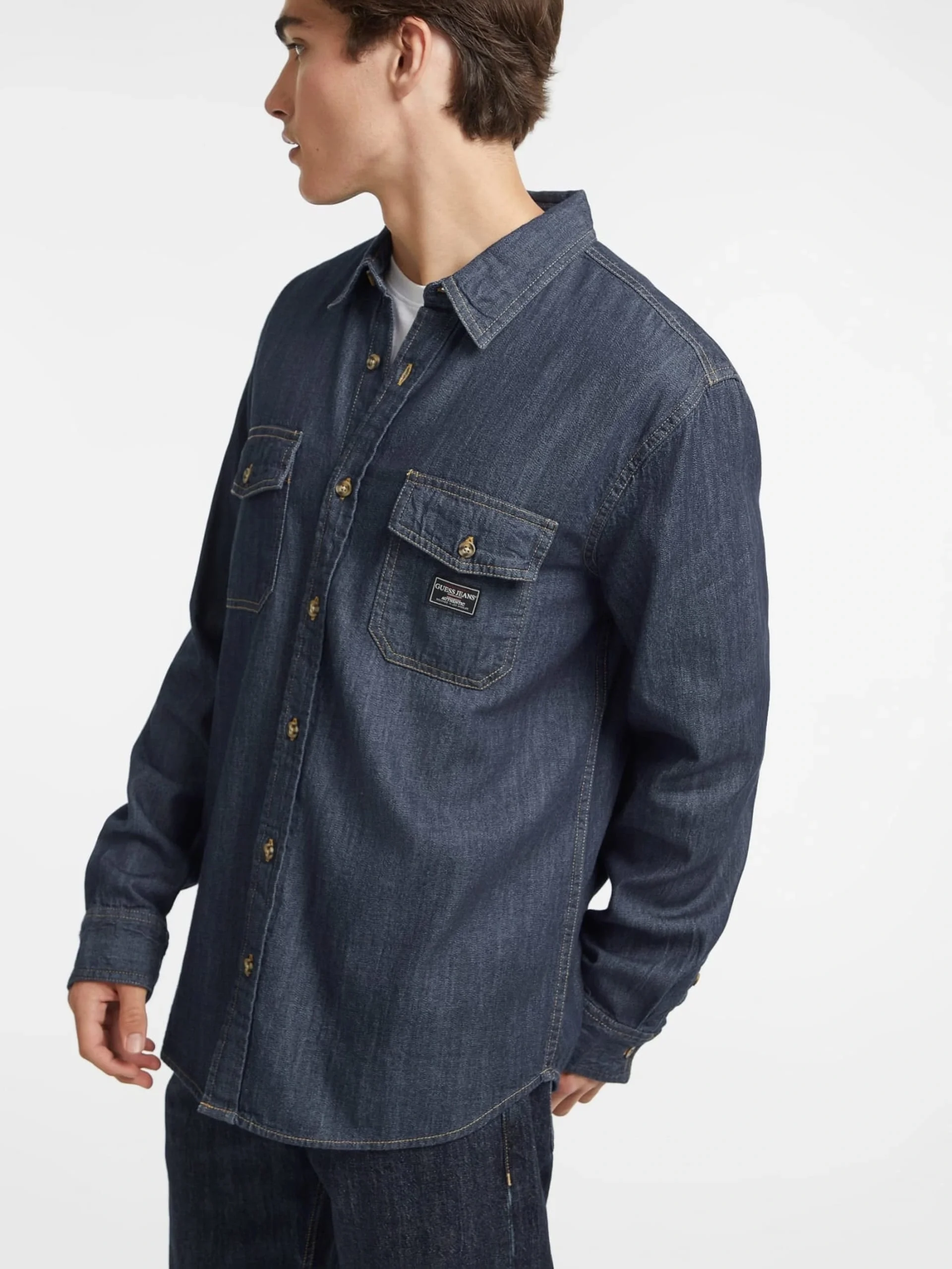 Guess Jeans Erkek Çok Renkli Regular Fit Denim Gömlek M4BH56D5EI4-GJDA