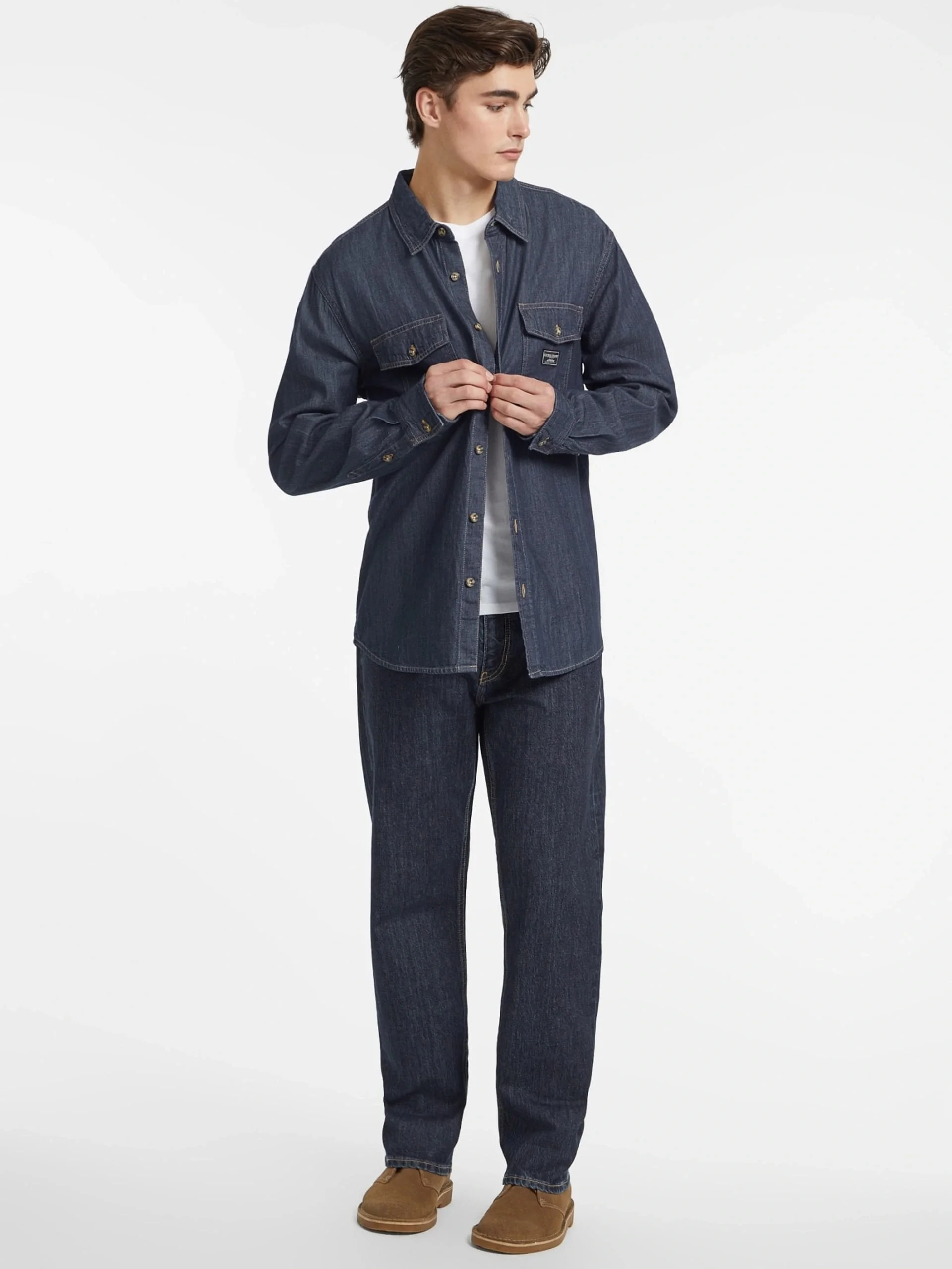 Guess Jeans Erkek Çok Renkli Regular Fit Denim Gömlek M4BH56D5EI4-GJDA
