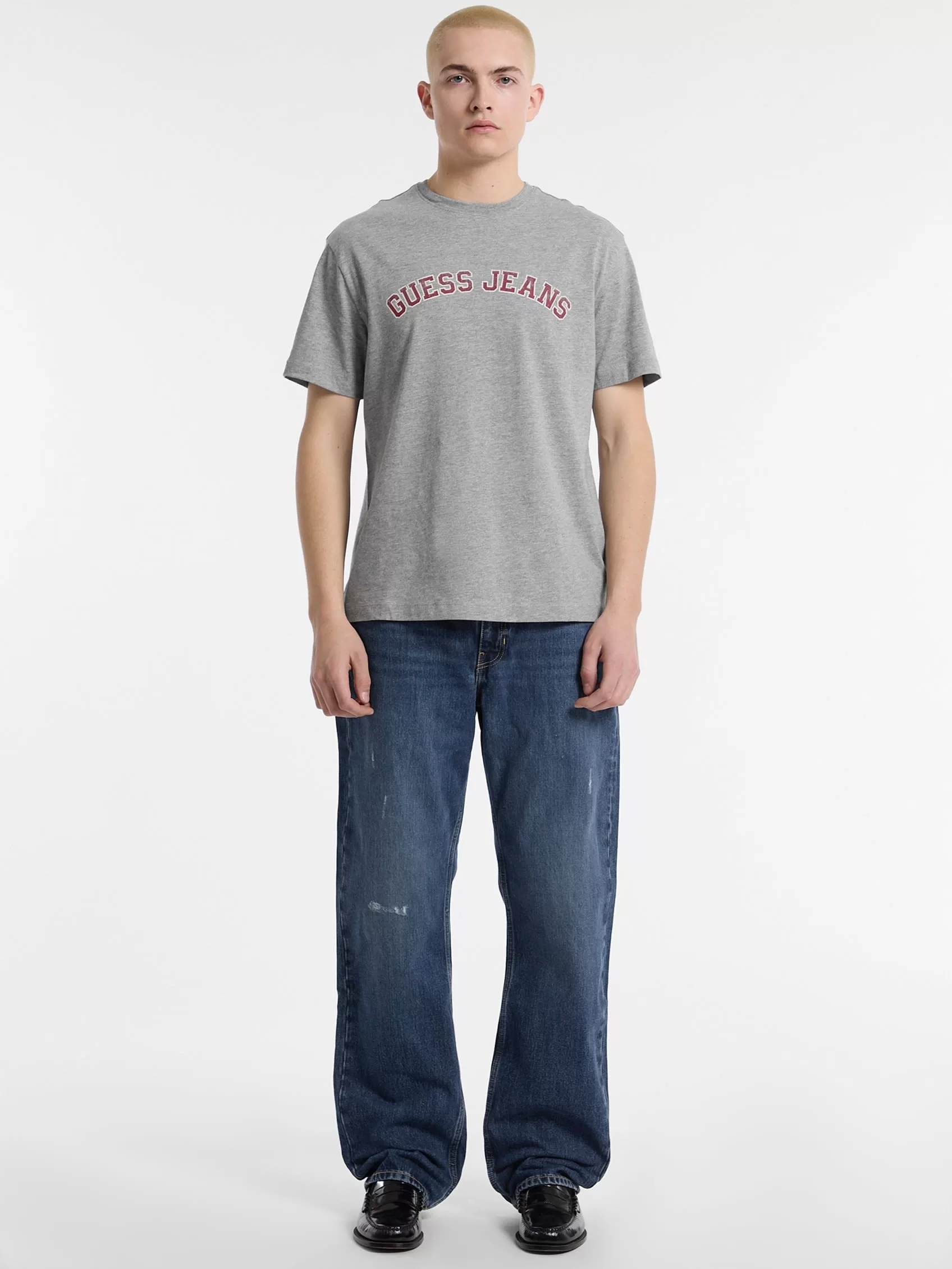 Guess jeans Gj Ss Cn Reg Collegıate Tee Erkek Gri T-Shirt M5RI75K8FQ4-H90Z