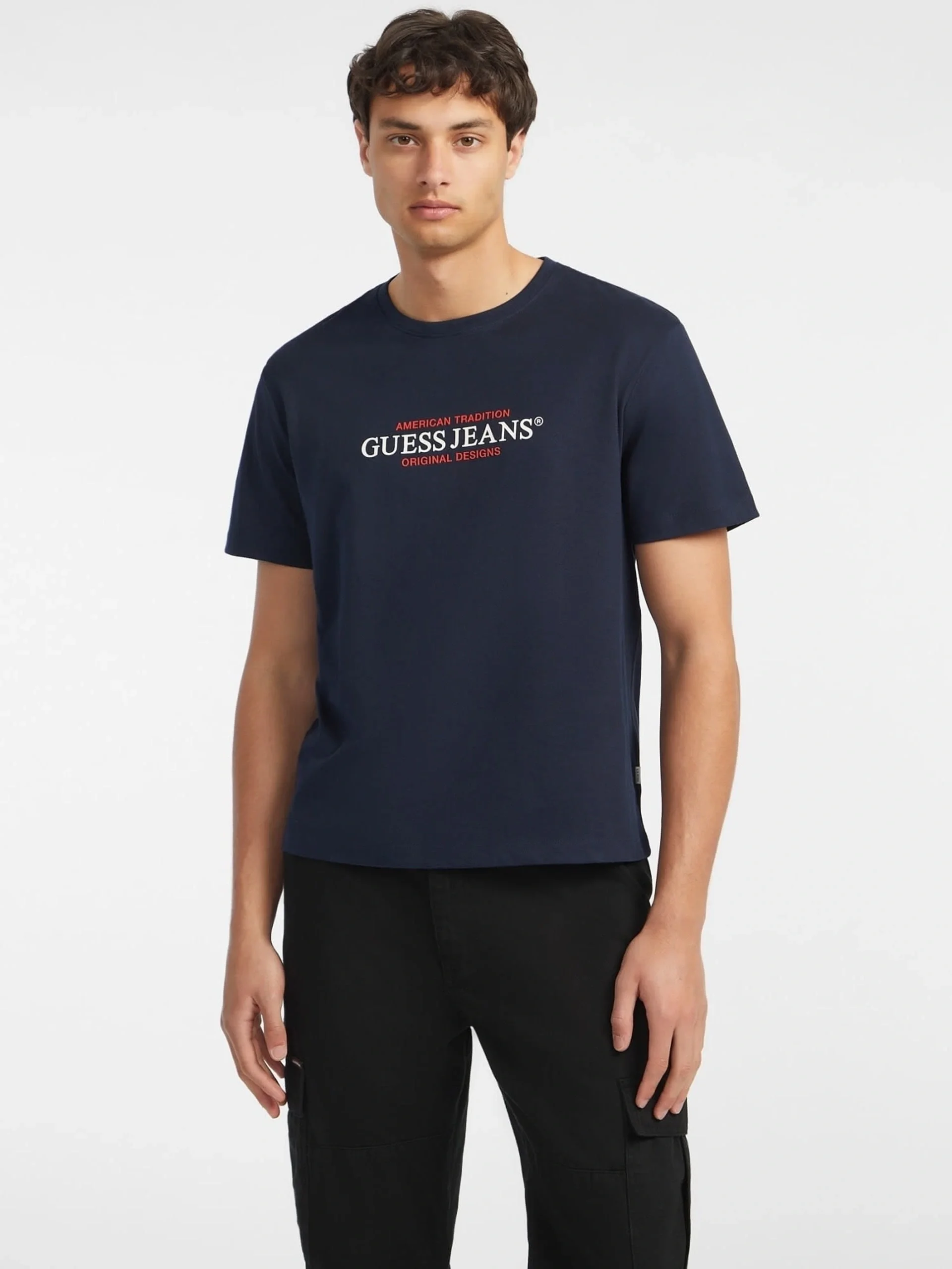 Guess Jeans Erkek Lacivert Regular Fit T-Shirt M4YI42K8FQ4-A71W