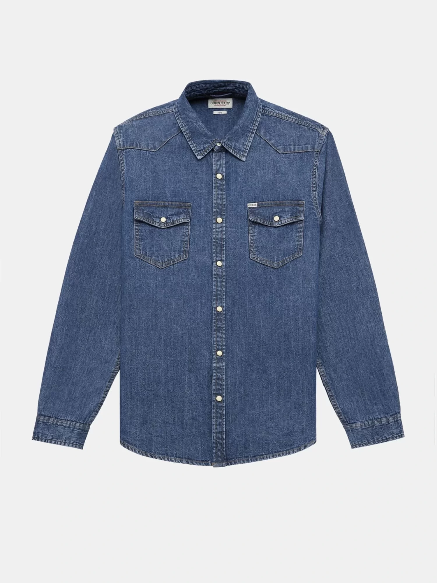 Guess Jeans GJ SLIM LS DENIM SHI Erkek Mavi Gömlek M4YH55D5EI1-GJRW