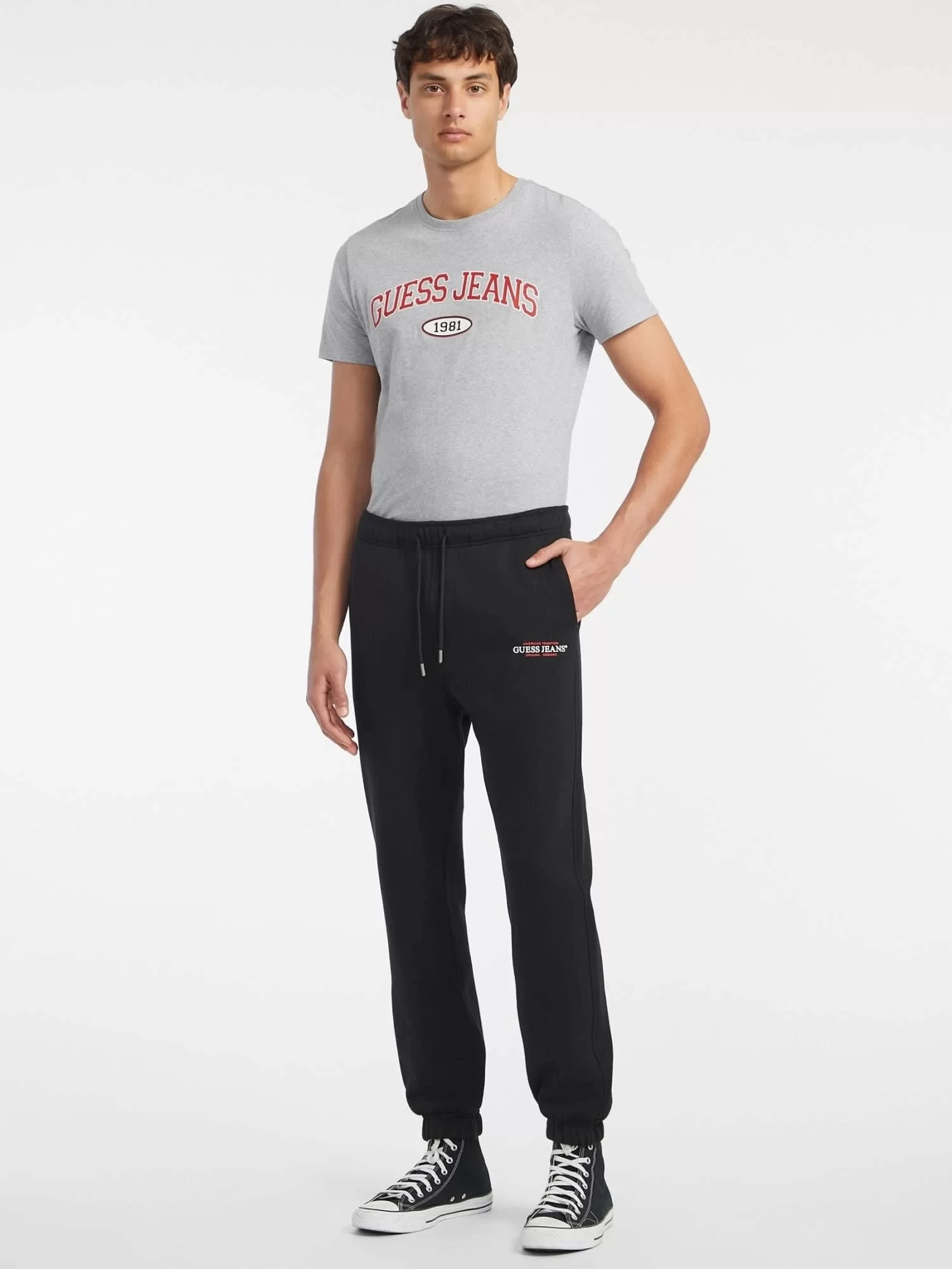 Guess Jeans Erkek Siyah Regular Fit Eşofman Altı M4YB18K9V31-JBLK