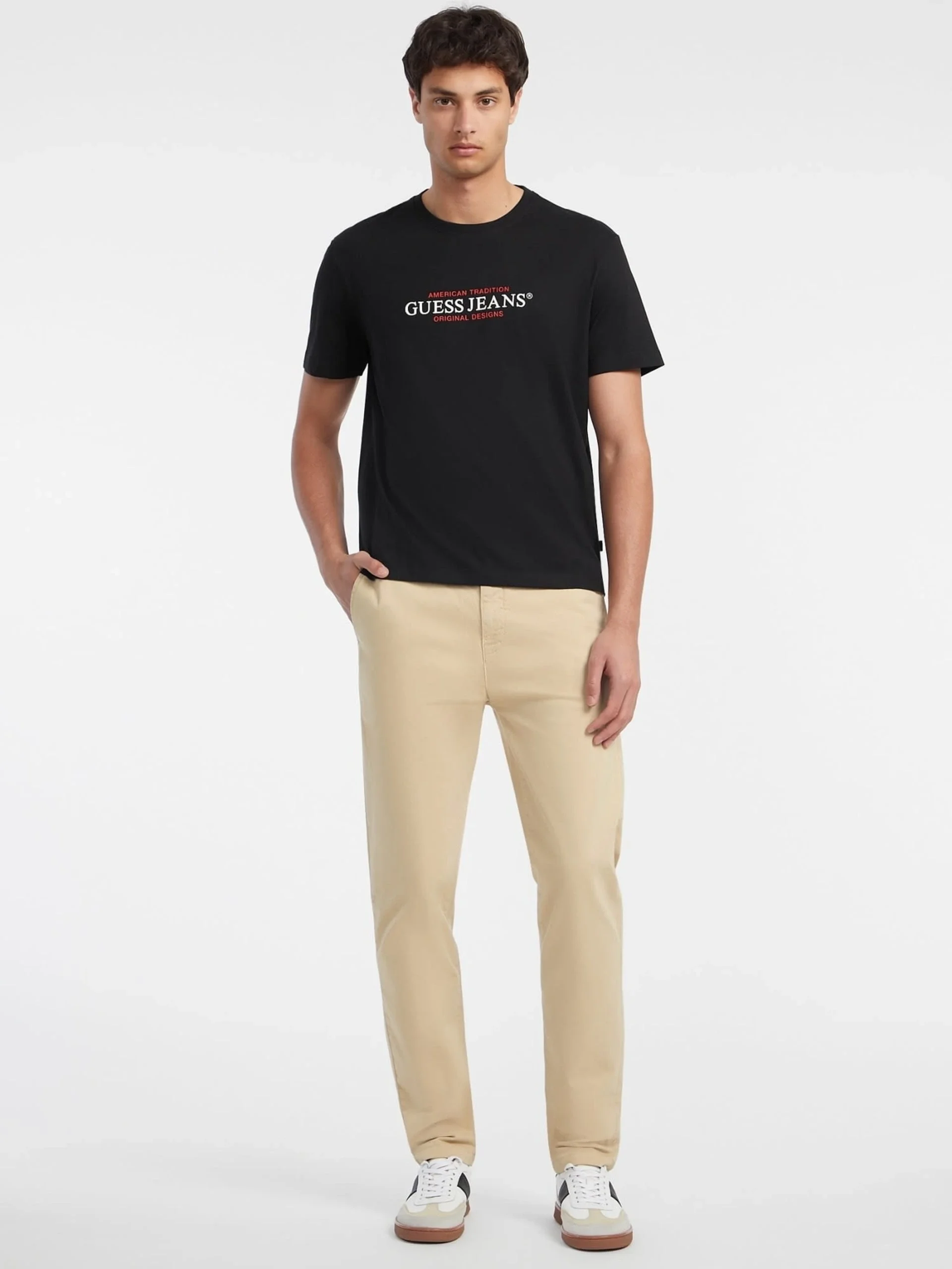 Guess Jeans Erkek Siyah Regular Fit T-Shirt M4YI42K8FQ4-JBLK
