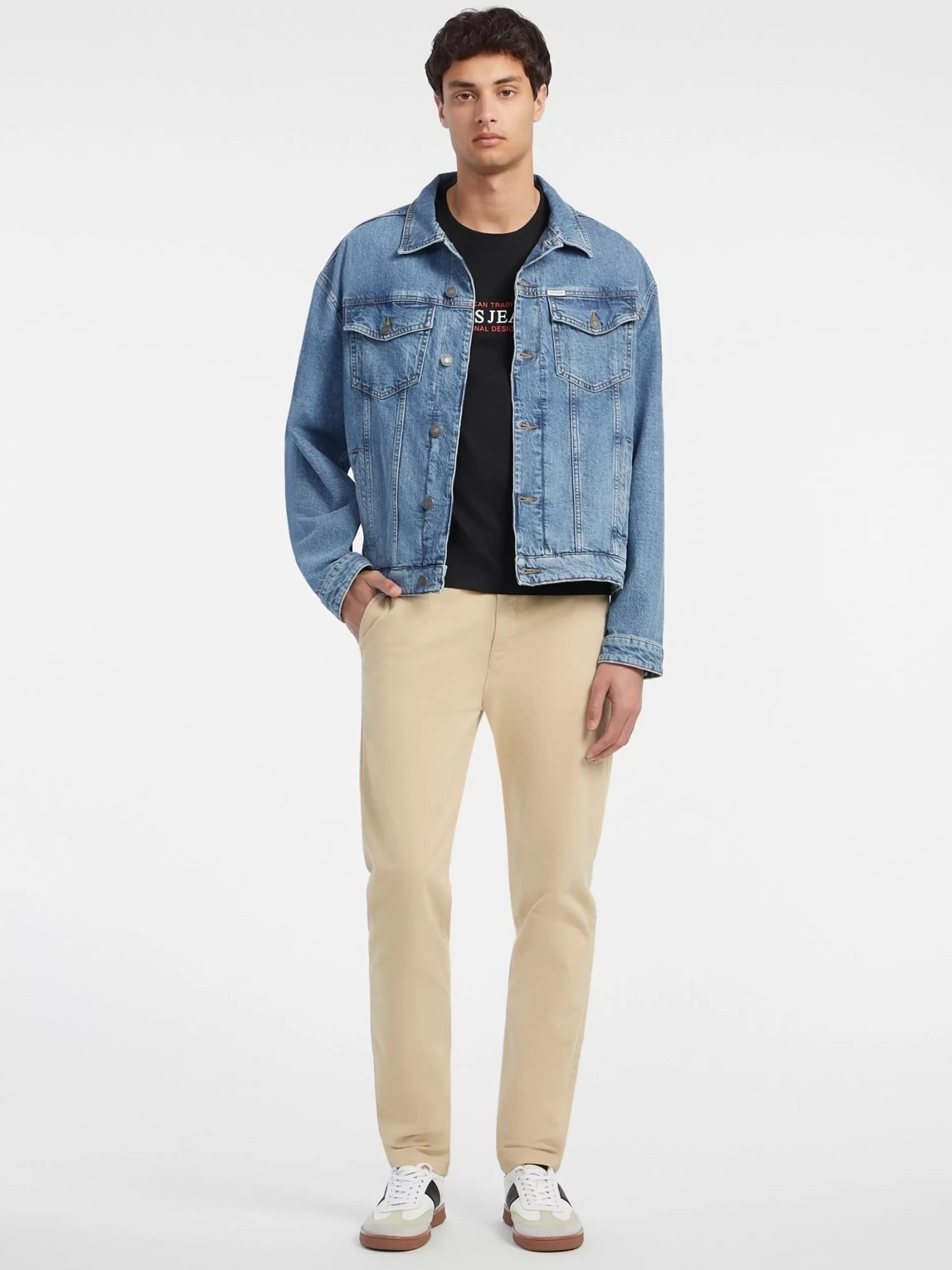 Guess Jeans Erkek Siyah Regular Fit T-Shirt M4YI42K8FQ4-JBLK