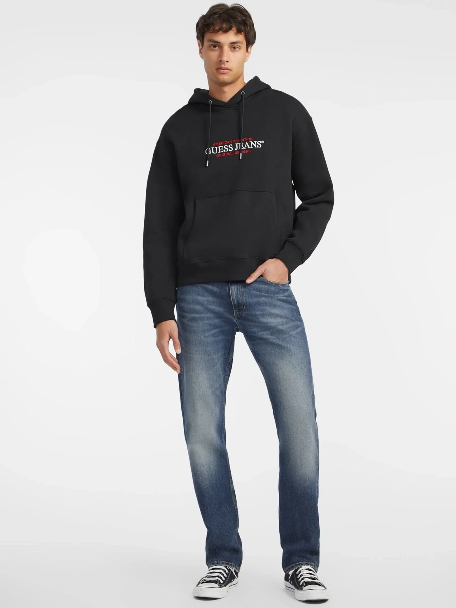 Guess Jeans Erkek Siyah Sweatshirt M4YQ23K9V31-JBLK