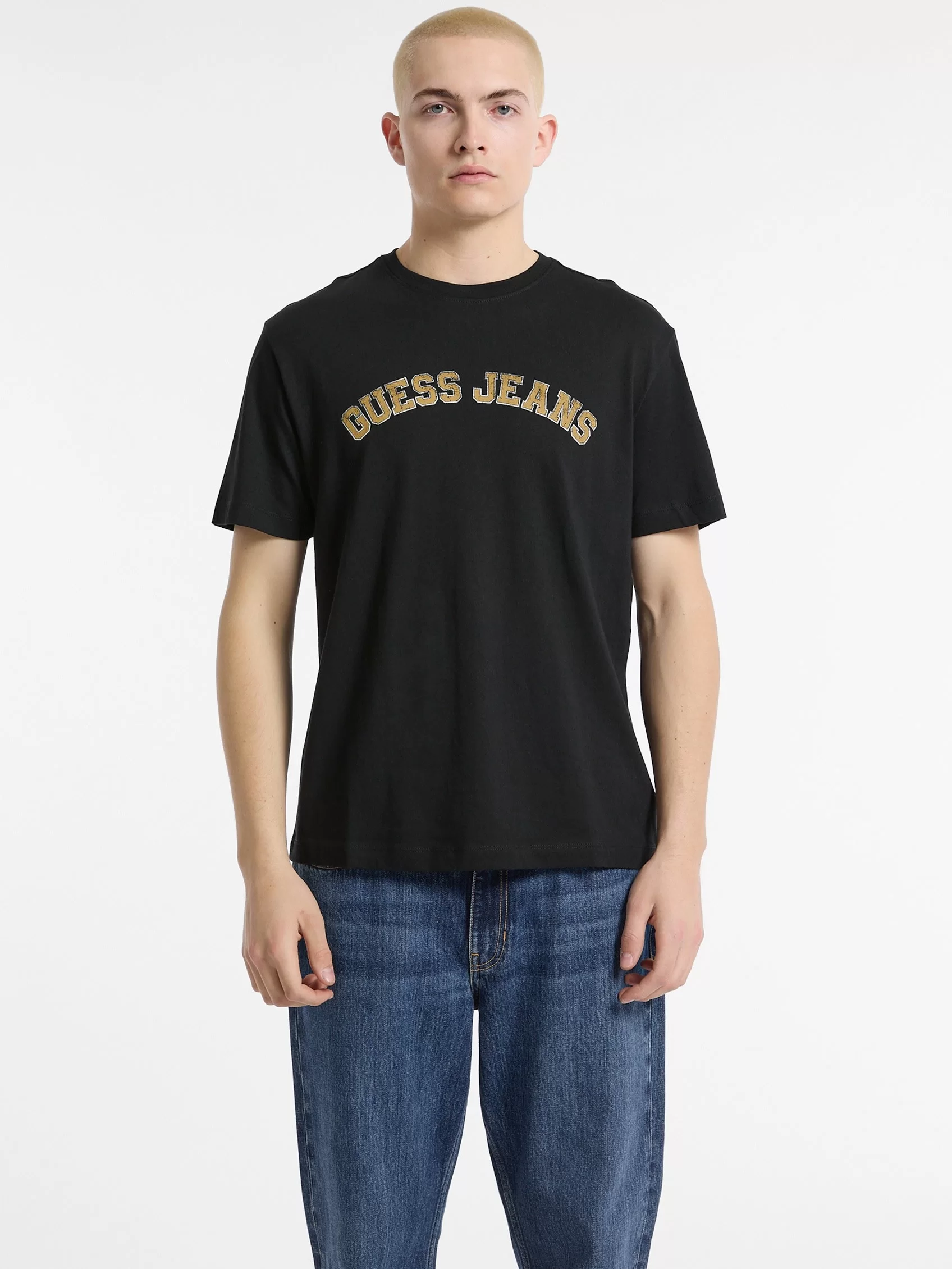 Guess Jeans GJ SS CN REG COLLEGIATE TEE Erkek Siyah T-shirt M5RI75K8FQ4-JBLK