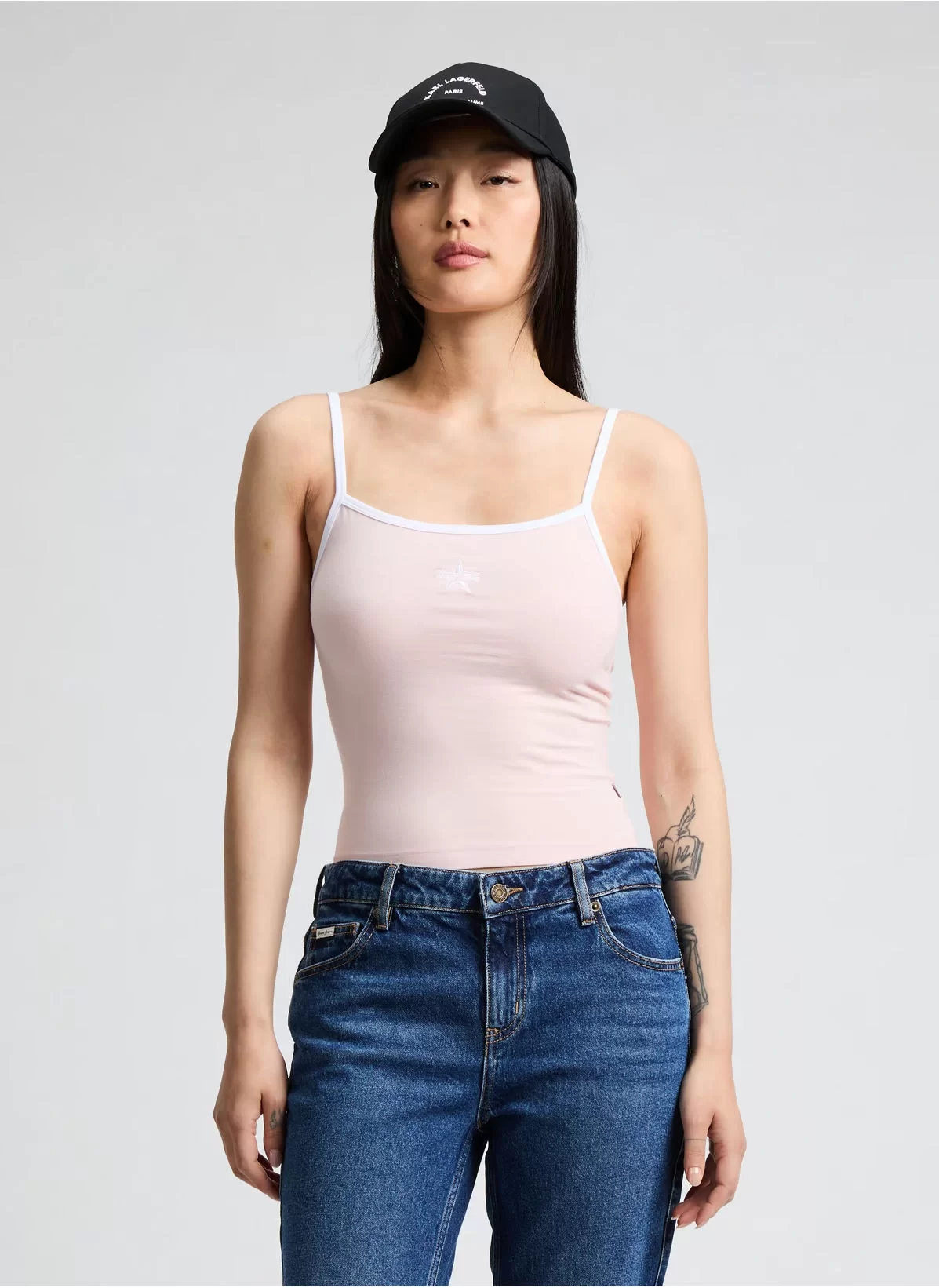 Guess jeans Gj Emb Star Tank Top Kadın Pembe Atlet W5GP37J1314-G6R4