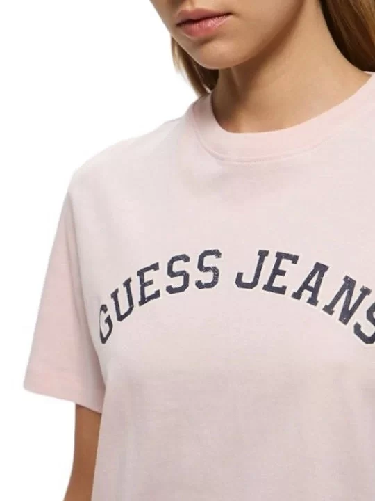 Guess Jeans GJ SS CN BOXY COLLEGIATE TEE Kadın Pembe T-shirt W5RI41K8HM0-A61U