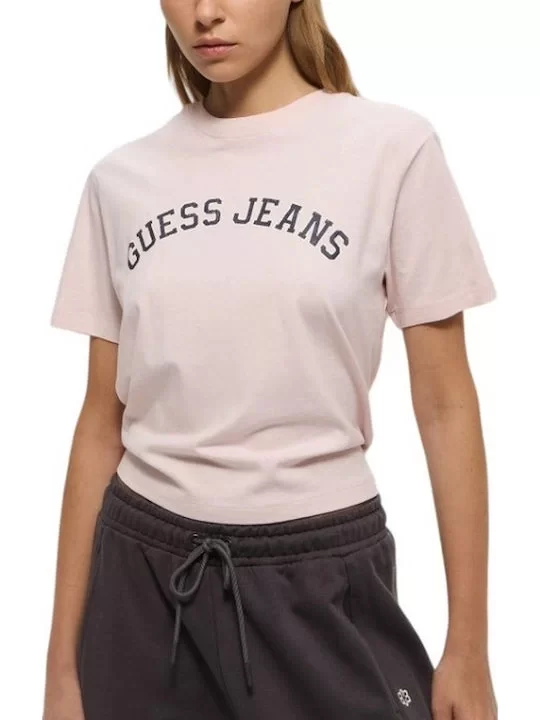 Guess Jeans GJ SS CN BOXY COLLEGIATE TEE Kadın Pembe T-shirt W5RI41K8HM0-A61U