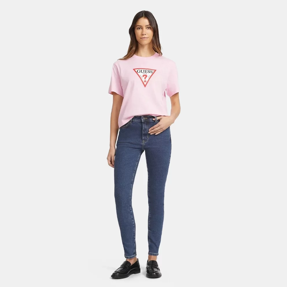 Guess Jeans GJ SS CN BOXY ICONIC TEE Kadın Lila T-shirt W4YI73K8HM0-G487