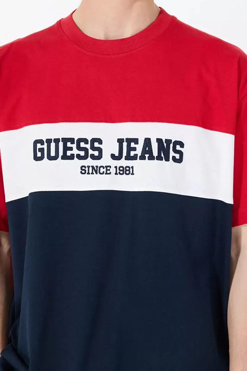 Guess Jeans GJ SS CN OS HORIZONT STRIPE TE Erkek Çok Renkli T-shirt M5GI45K8FQ4-F7TW