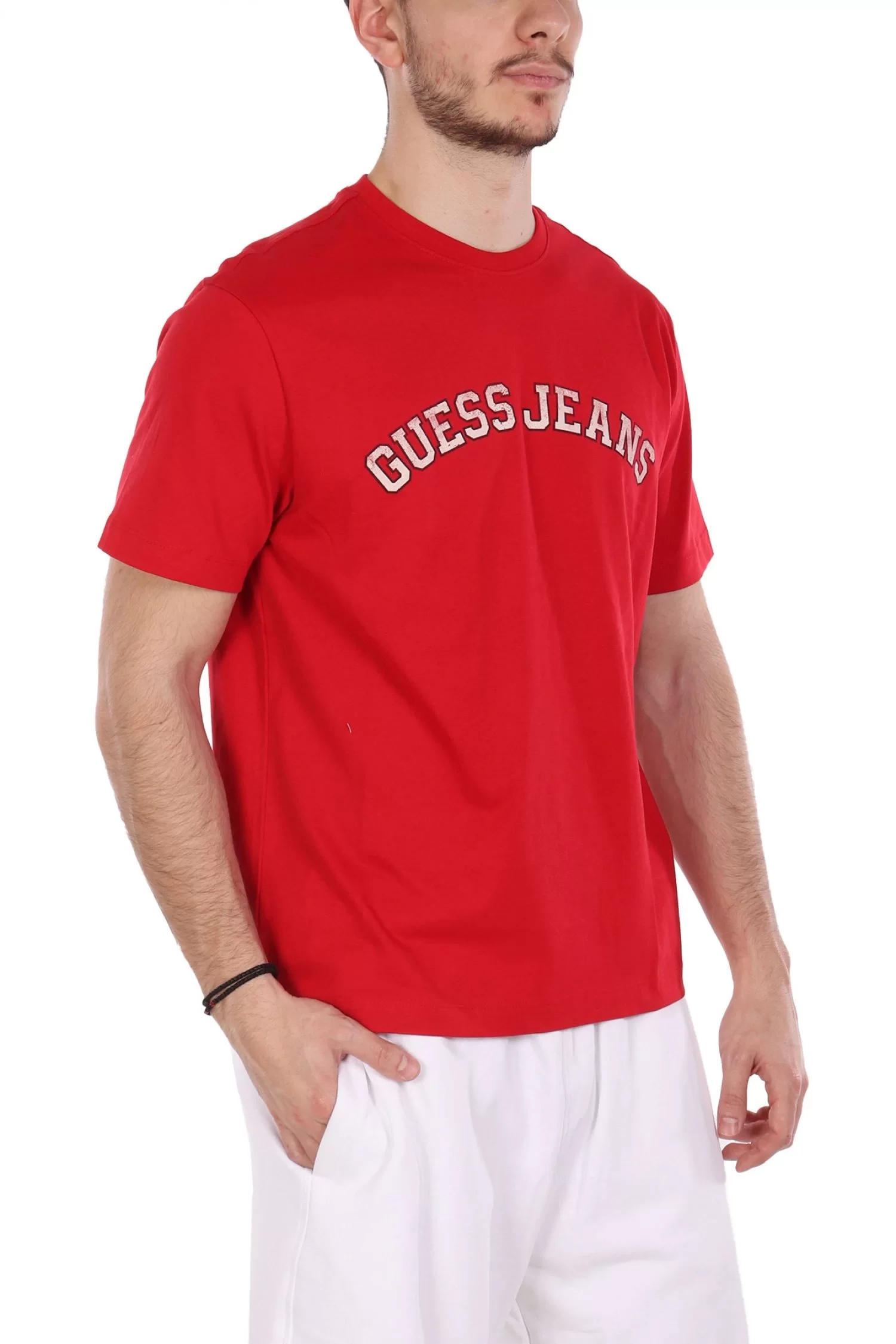 Guess Jeans GJ SS CN REG COLLEGIATE TEE Erkek Kırmızı T-shirt M5RI75K8FQ4-G585