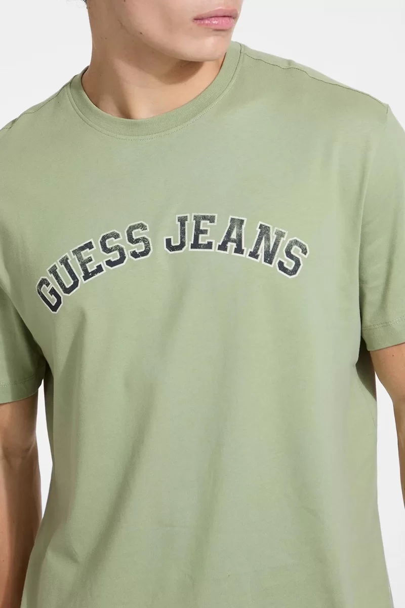 Guess Jeans GJ SS CN REG COLLEGIATE TEE Erkek Yeşil T-shirt M5RI75K8FQ4-G8EJ