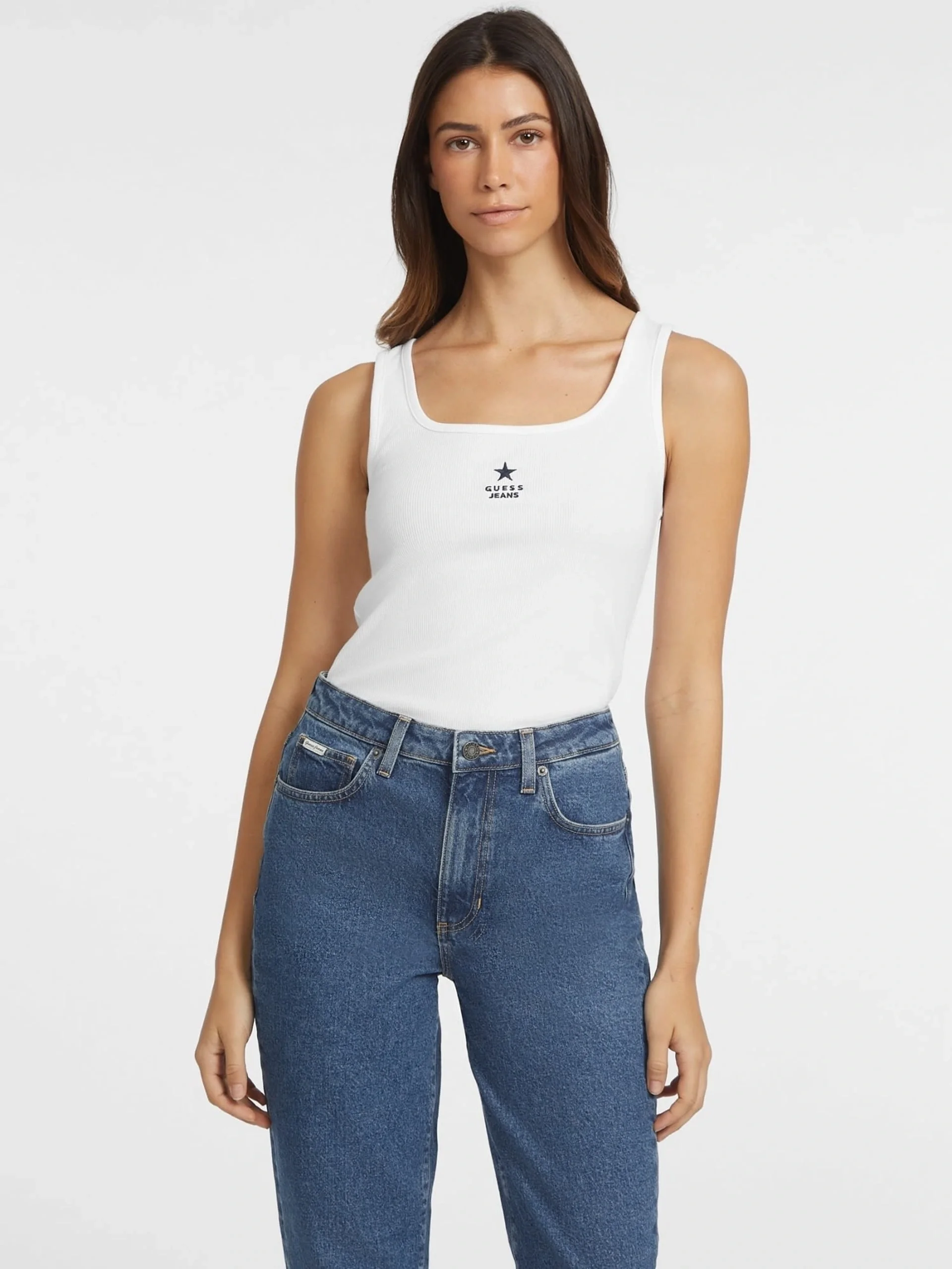 Guess Jeans Kadın Beyaz Top W4YP48KA0H1-G011