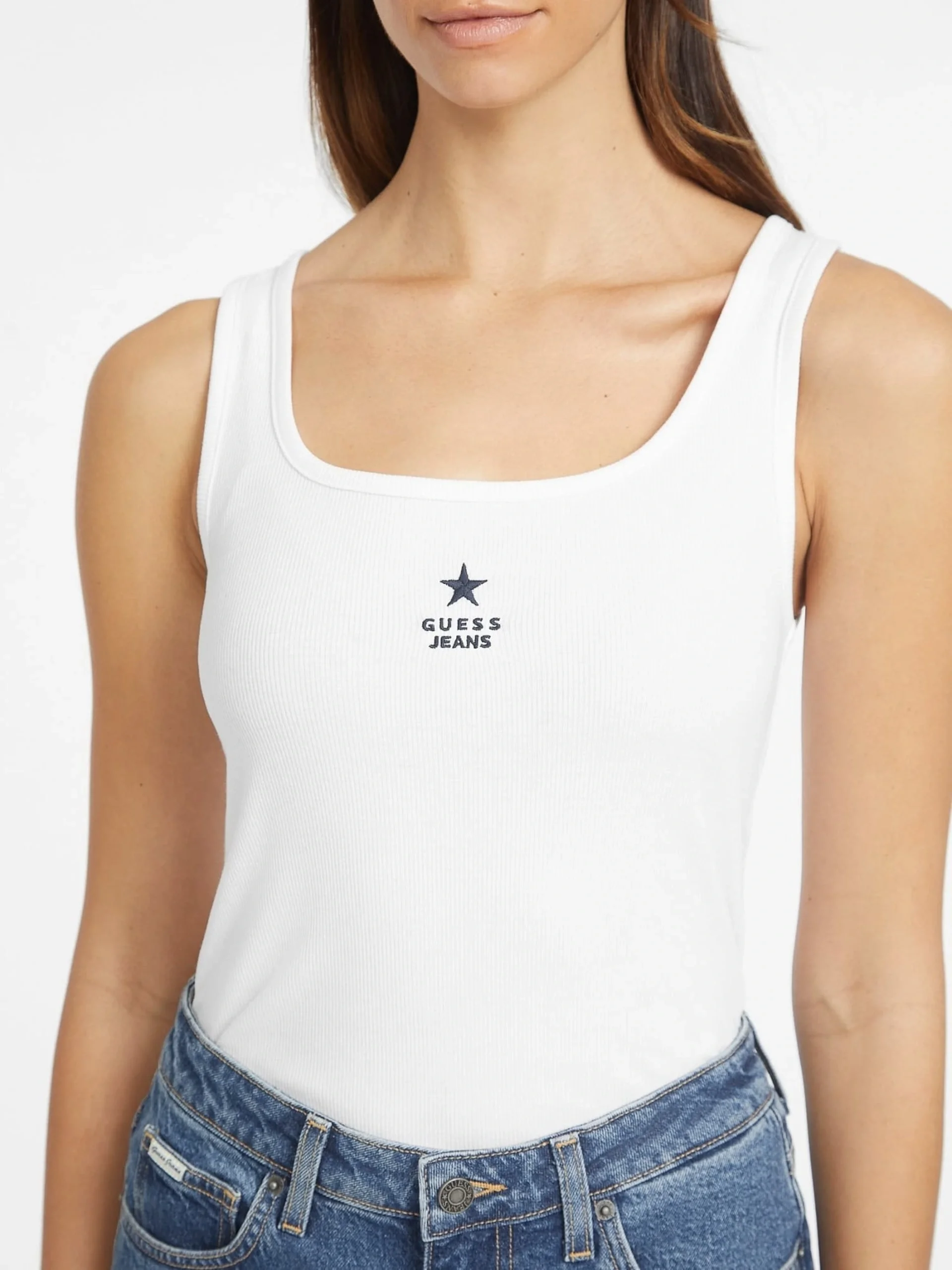 Guess Jeans Kadın Beyaz Top W4YP48KA0H1-G011