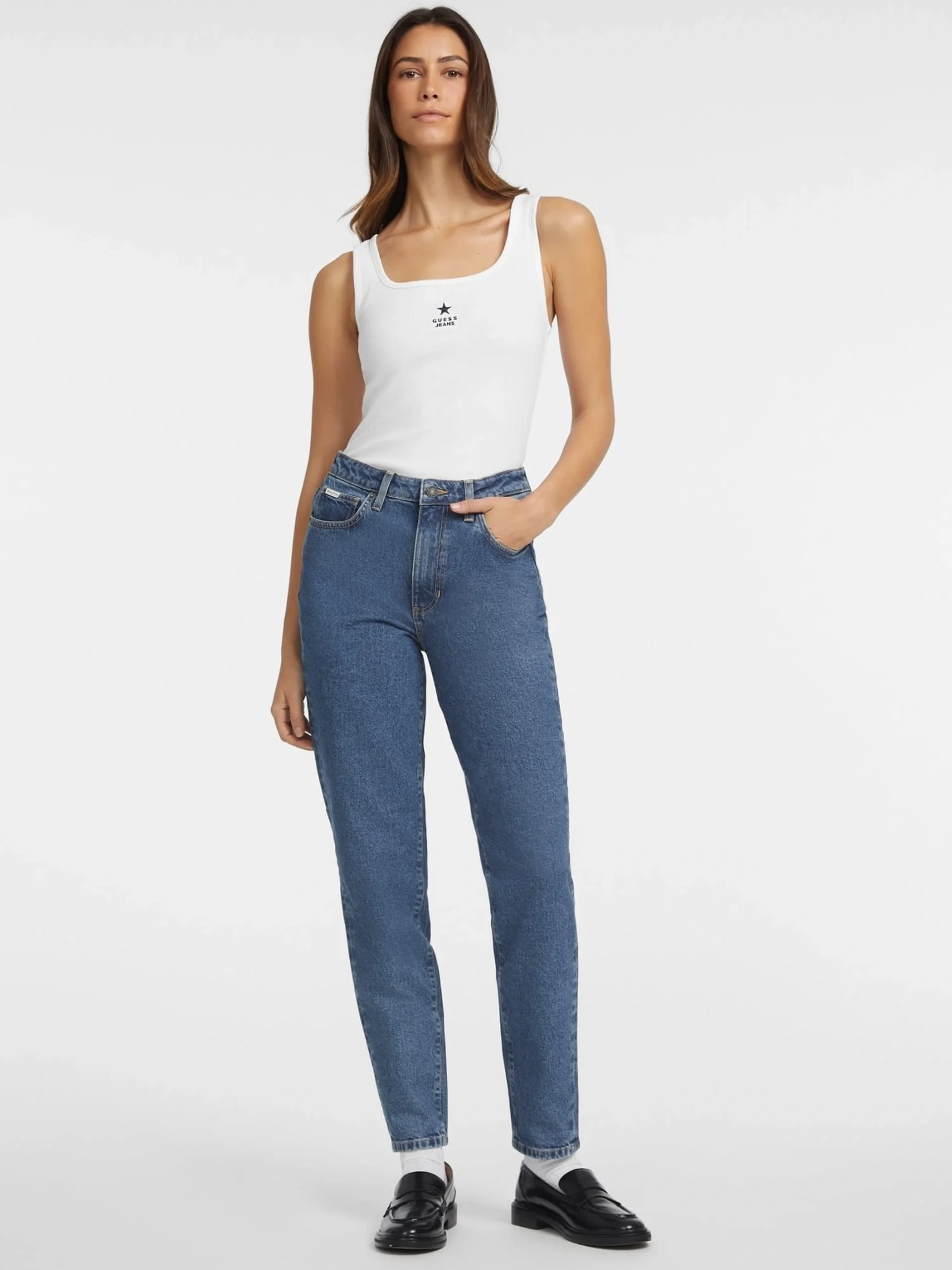 Guess Jeans Kadın Beyaz Top W4YP48KA0H1-G011