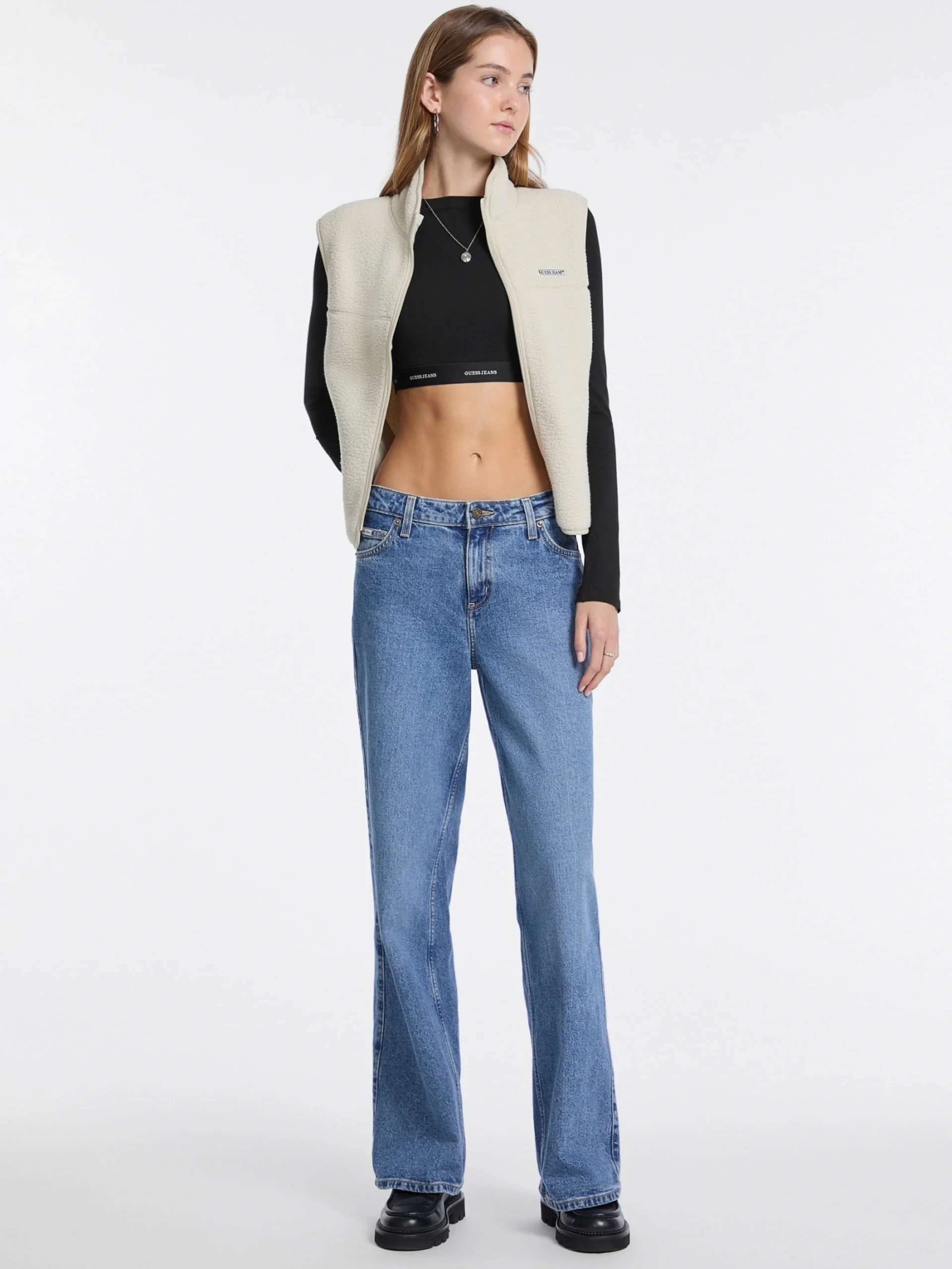 Guess Jeans Kadın Ekru Sweatshirt W5BQ19K1042-ECRU