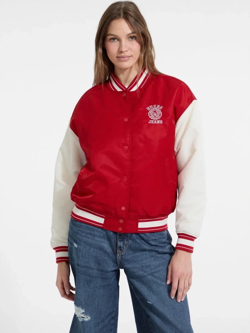 Guess Jeans Kadın Kırmızı Bomber Ceket W5YL15WHAA2-G585