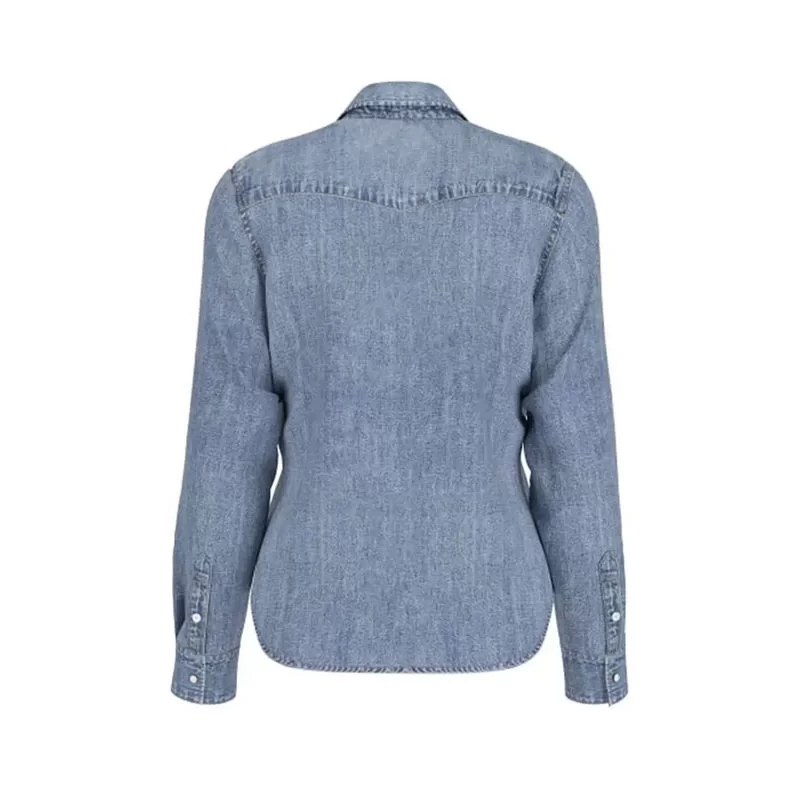 Guess jeans Gj Slım Ls Denım Shırt Kadın Mavi Gömlek W5RH35D5M81-GJMW
