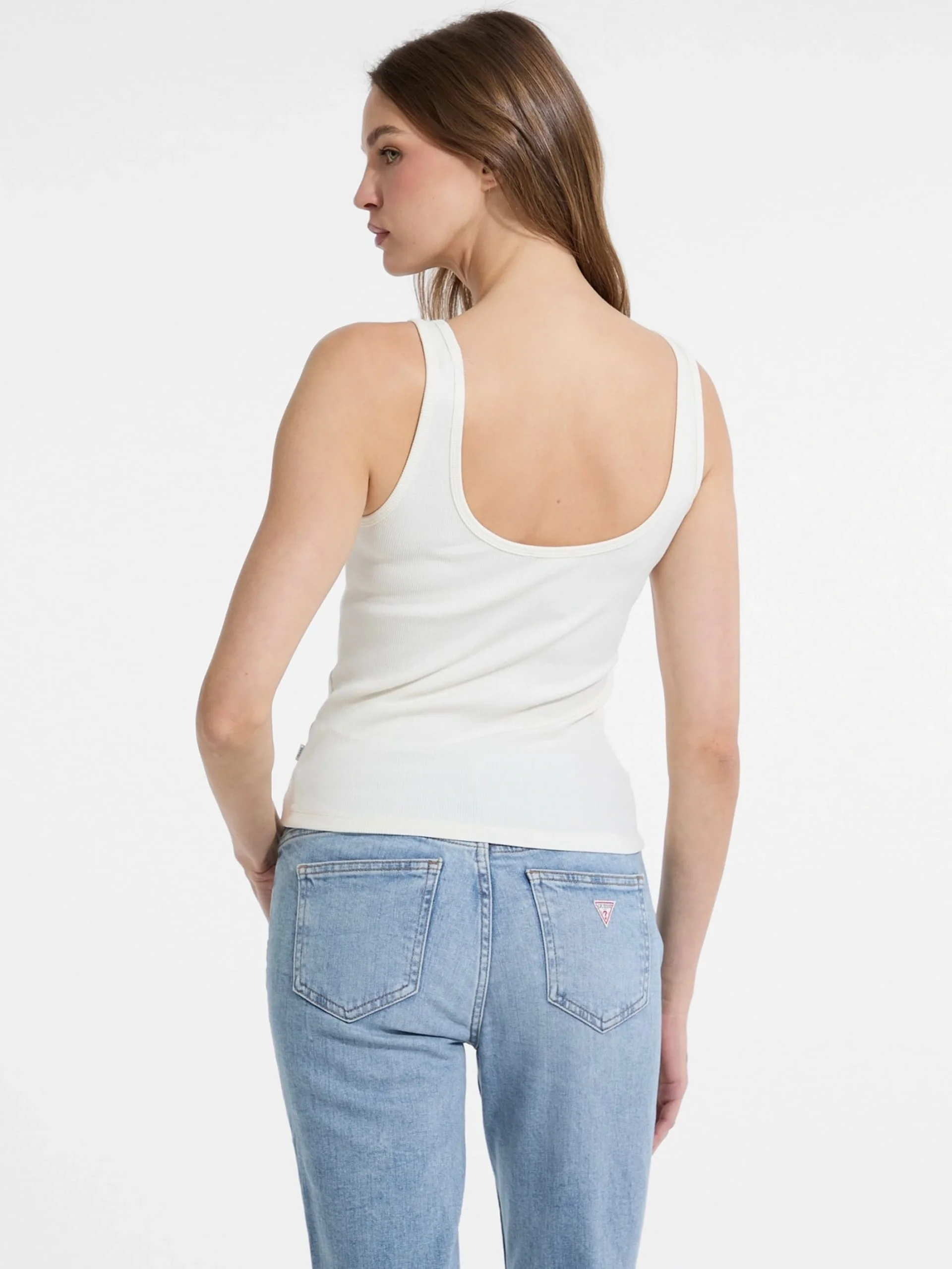 Guess Jeans Kadın Krem Top W5YP35KA0H1-G053