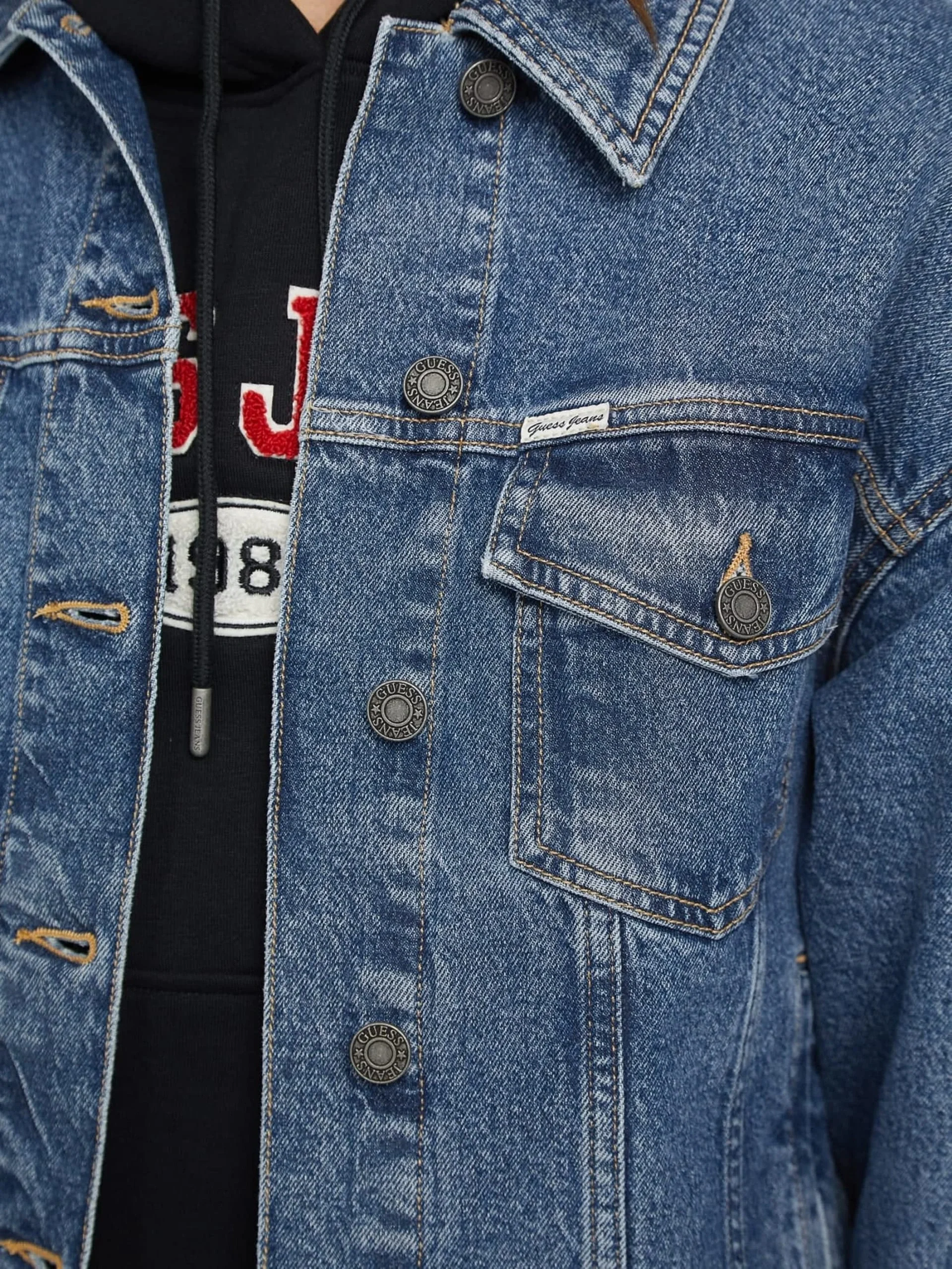 Guess Jeans Kadın Mavi Denim Ceket W4YN56D5CC3-M3DW