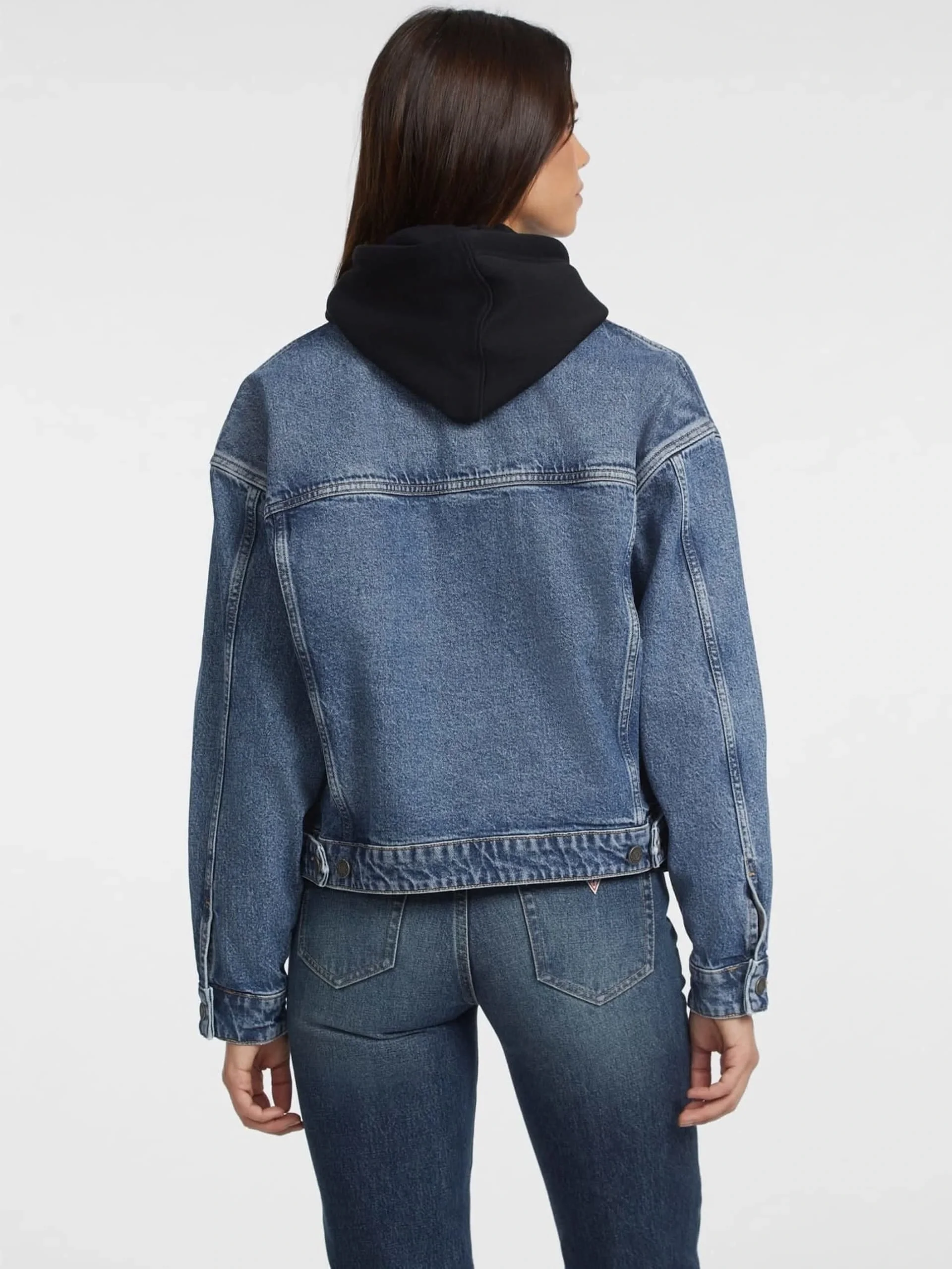 Guess Jeans Kadın Mavi Denim Ceket W4YN56D5CC3-M3DW