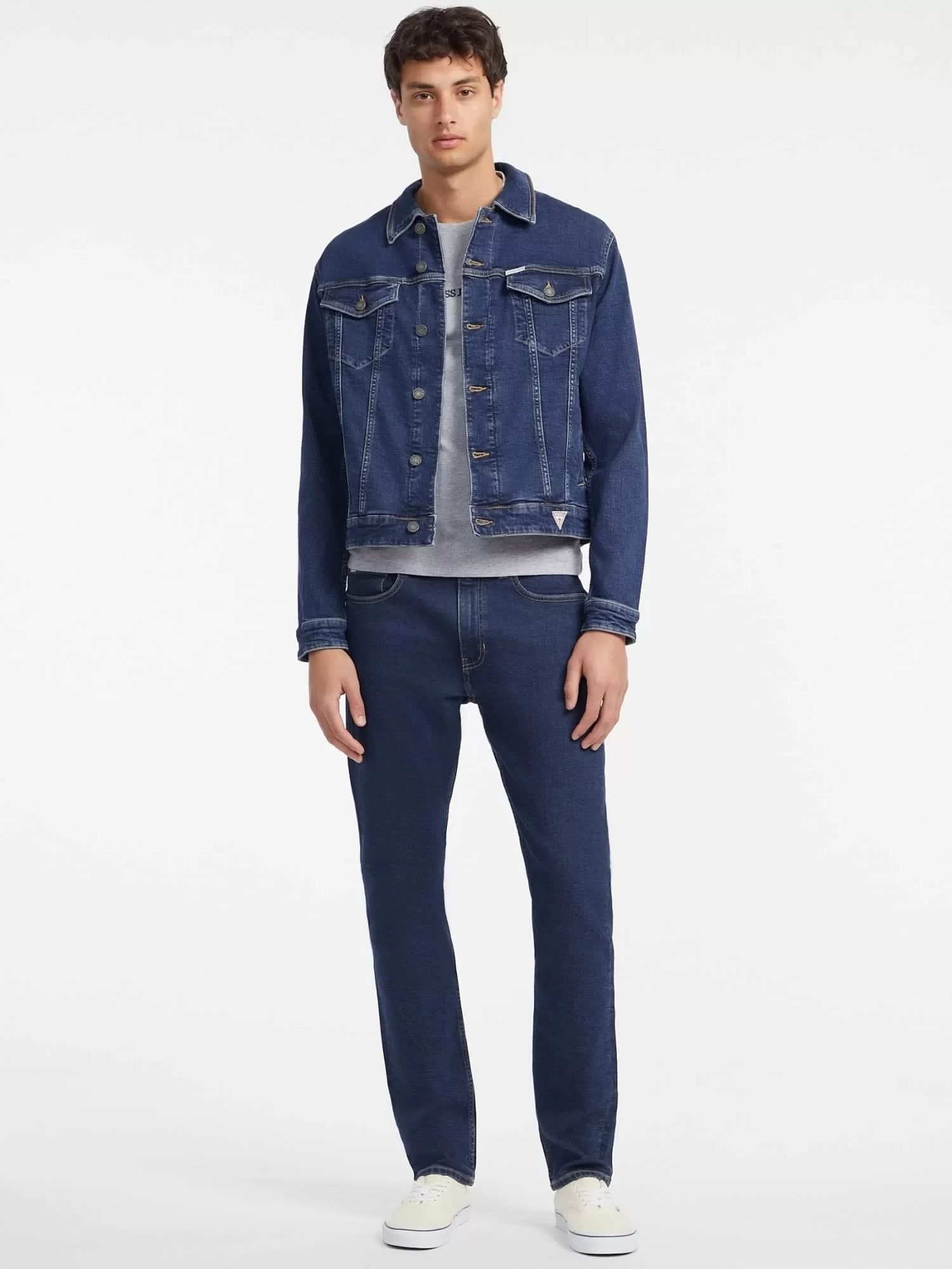 Guess Jeans GJ MENS SLIM TRUCKER JACKET Erkek Mavi Ceket M4YN33D5DM3-VARD